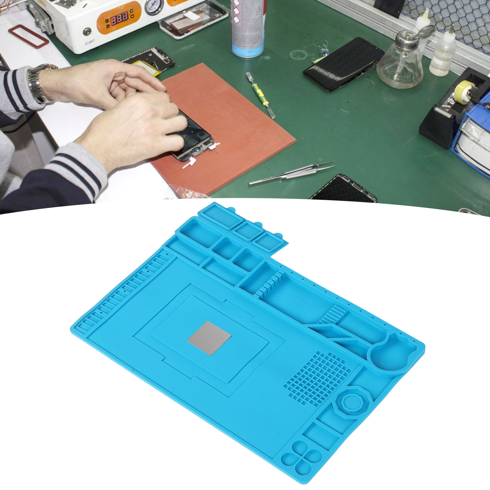 Magnetische, Hitzebeständige Reparaturmatte 607, Für Computer Und Mobiltelefone, Löttischmatte Für Heißluftpistole Und Lötkolben, Verbrühungsschutz