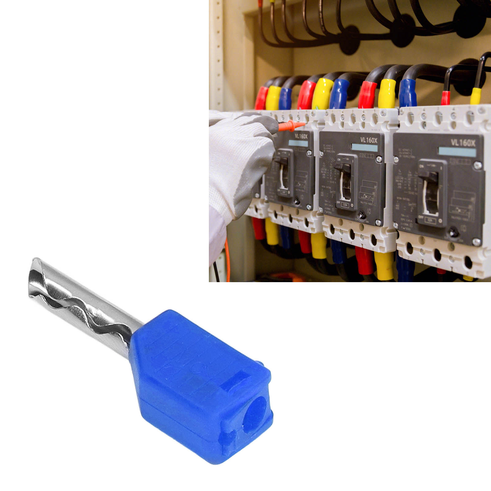 Zubehör Für Lehrmittel: 4 Mm Quadratischer Hohlbananenstecker, Blau Vernickelter Reinkupfer-anschlussstecker