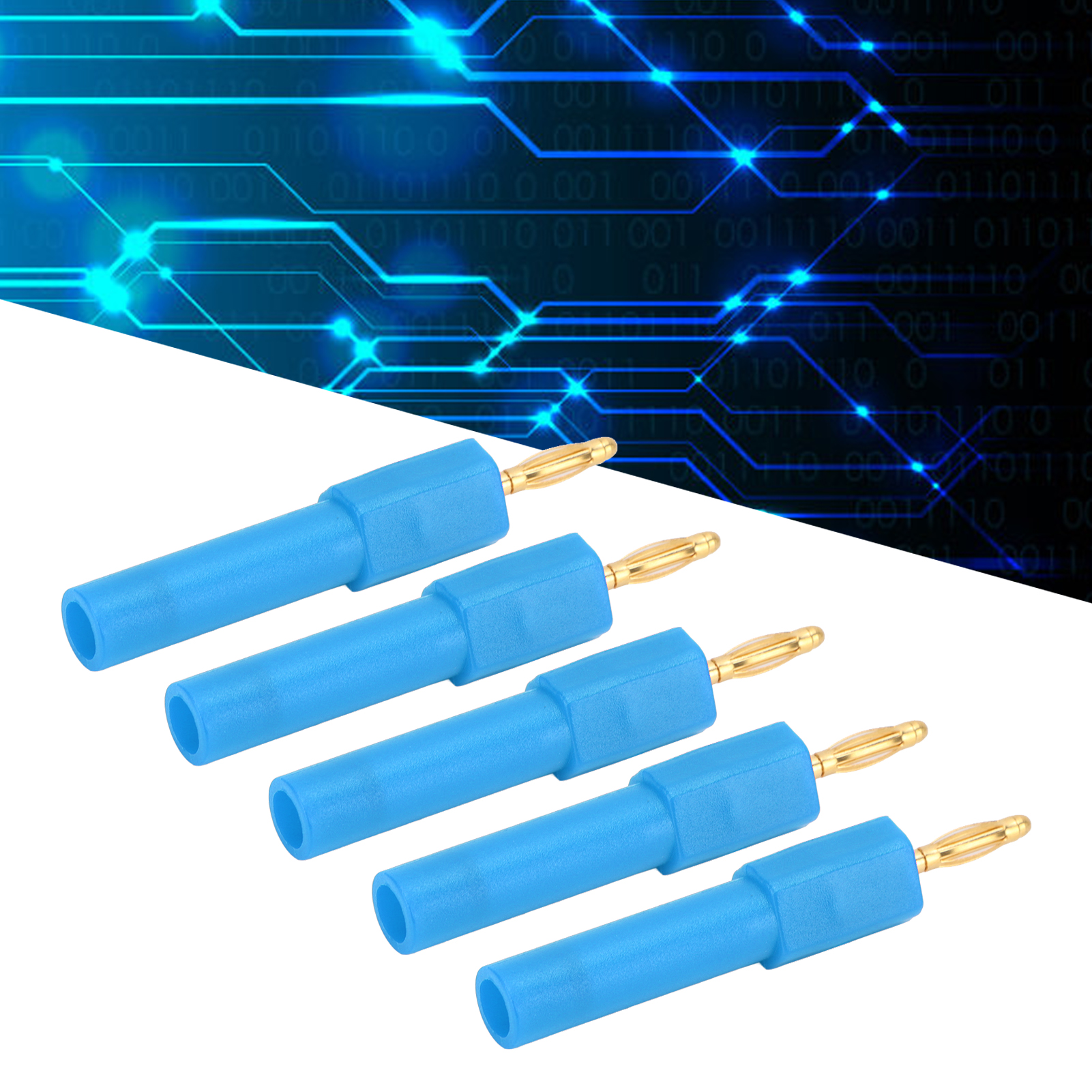 J.20011 2mm Stecker Auf 4mm Buchse Bananenadapter, Verkauft In 5er-packs, Blau.