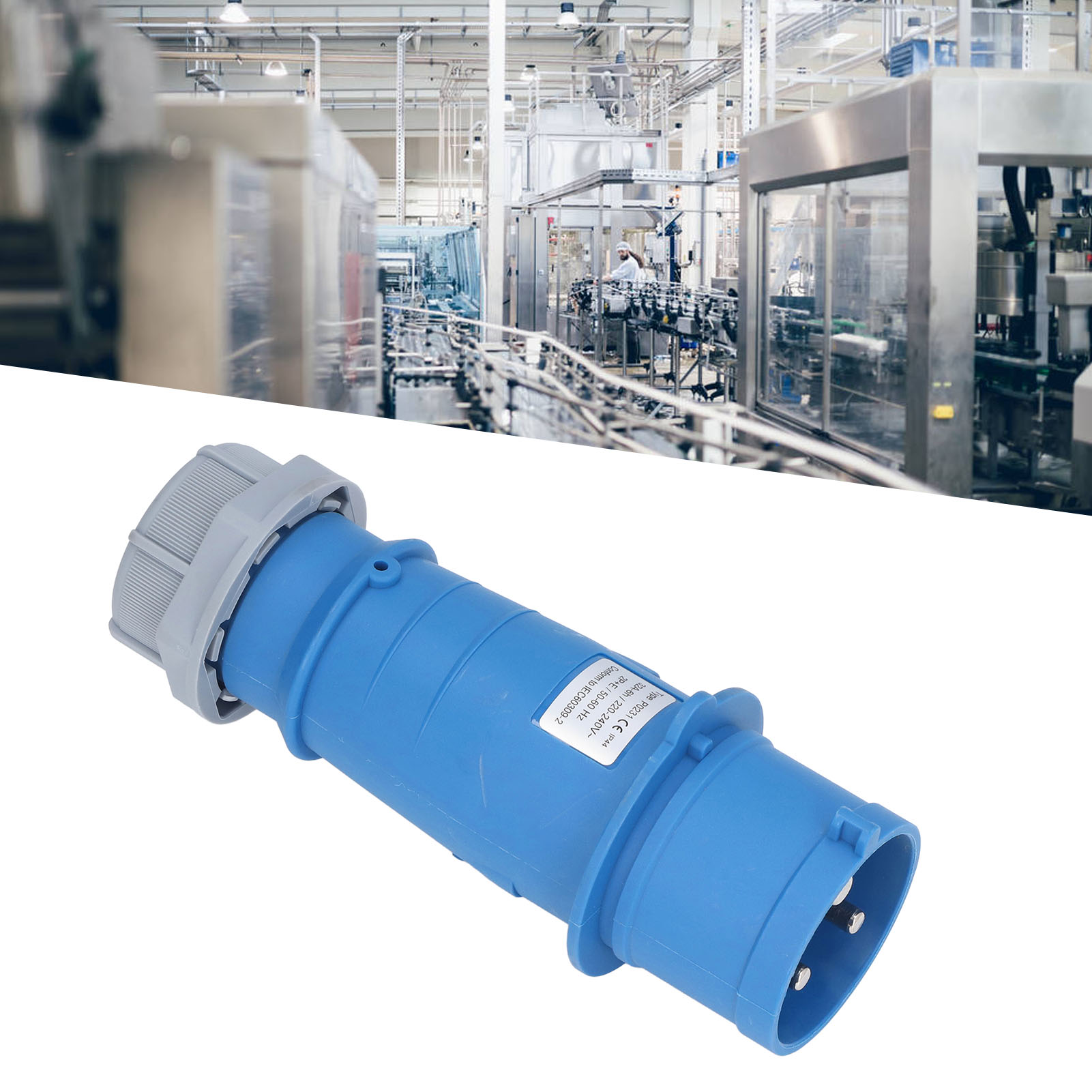 Wasserdichter Und Staubdichter Industriestecker, 32 A Ip44, Flächenbündig Montierter Gerader Stecker, Männlicher Luftfahrtanschluss