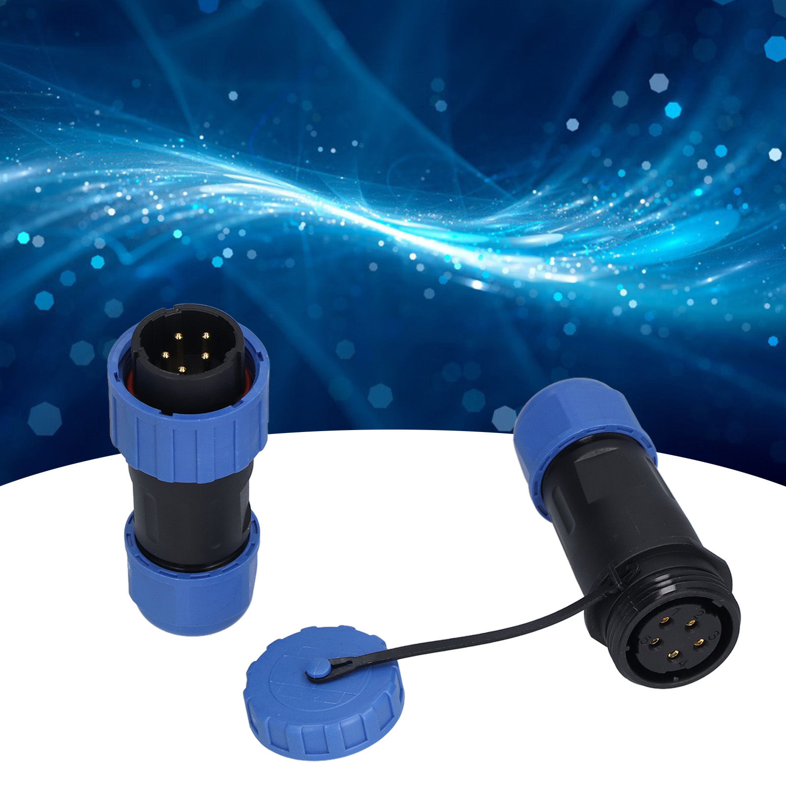 Ip68 Wasserdichter Luftfahrtstecker Und -buchse Lp20, Lötfrei, Mehradrig, Lötfreier Stecker Und Buchse, 250 V, Φ6-12 Mm², 5 Pins.