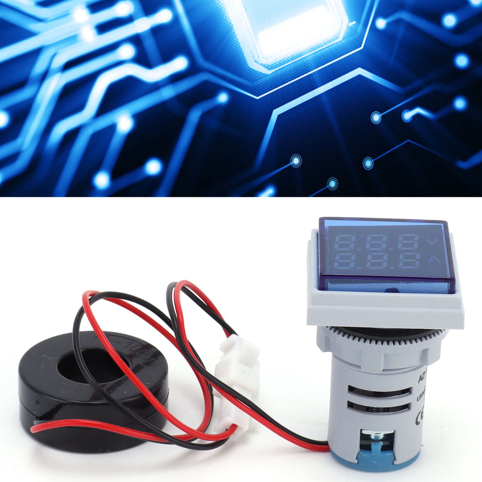 Universelle Quadratische Doppelanzeigeleuchte Ad16-22fva, 60–500 V Ac, Blau