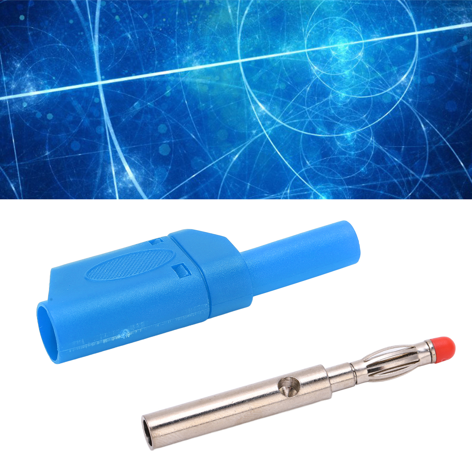 4,0 Mm Sicherheitsbananenstecker, Rein Vernickelte, Spritzgegossene Isolierbuchse, 22.160 Prüflaternenzubehör 21.430 Blau.