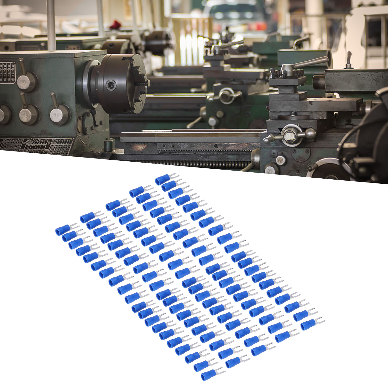 100 Stück Zu Verkaufen: Sv2-3.2 Blau Isolierter Abzweigverbinder, U-förmiger Verbinder, Crimpanschluss Für 16-14 Awg Kabel