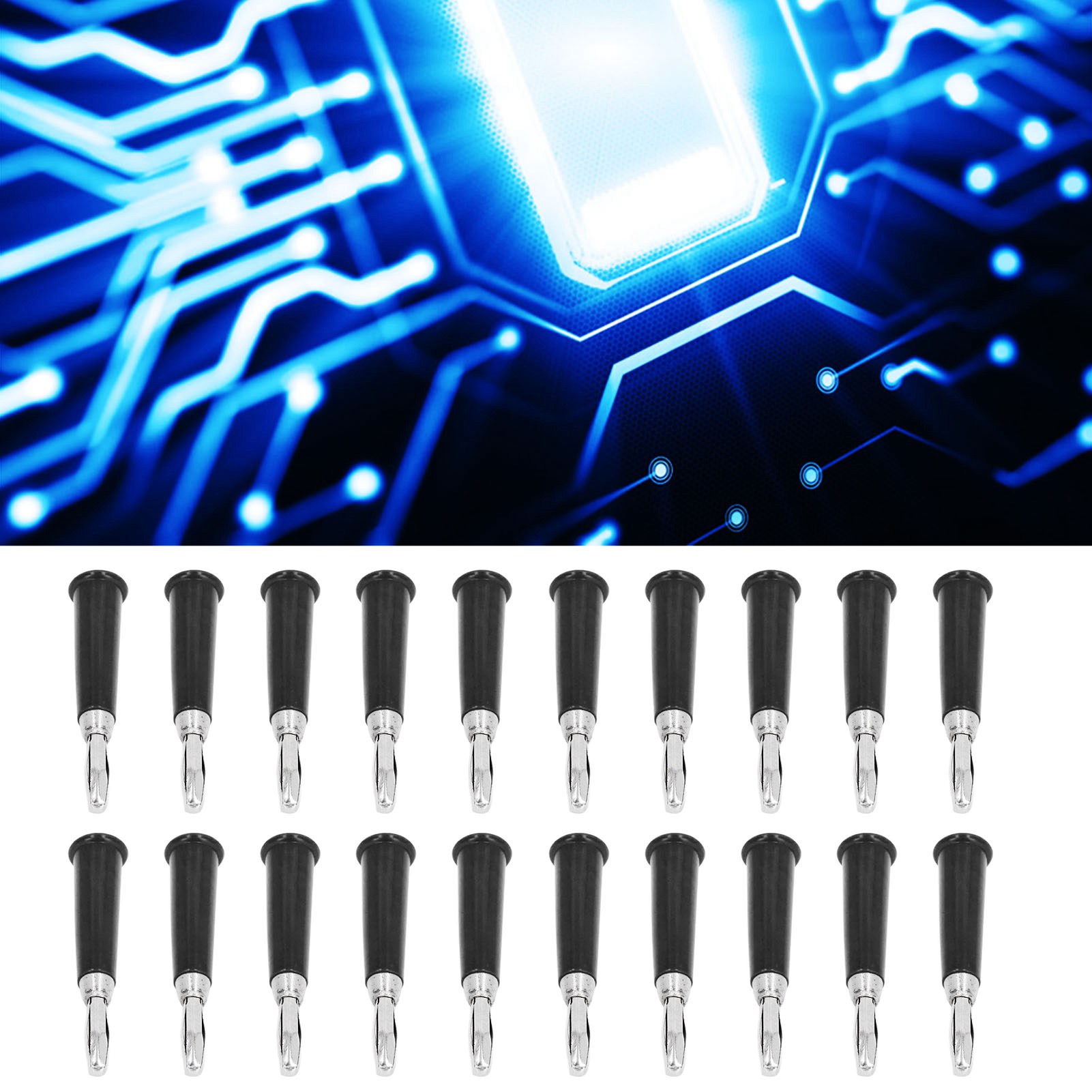 J.10011 Geschweißter Vierblättriger Bananeneinsatz, 4 Mm, Trompetenförmiger Bananeneinsatz, 4 Mm, 100 Stück Pro Packung, Schwarz.
