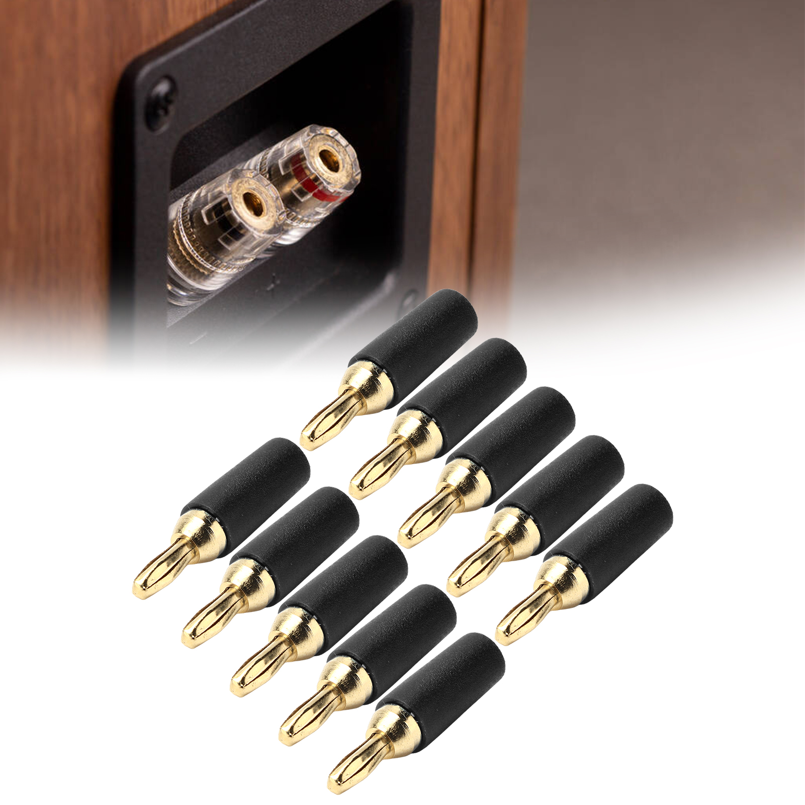 2,5 Mm Vergoldeter Bananenstecker Aus Messing, Vierblättriger Typ, 25 Mm Gesamtlänge, 3,5 Mm Schaftloch, Lötbare Steckerbefestigung, 10007 Schwarz.