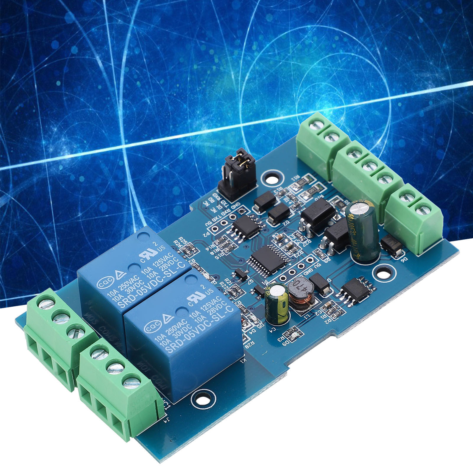 Modbus-rtu 7-24v Zweikanal-relaismodul Mit Digitalem Ein-/ausgang, Rs485/ttl Und Verpolungsschutz.