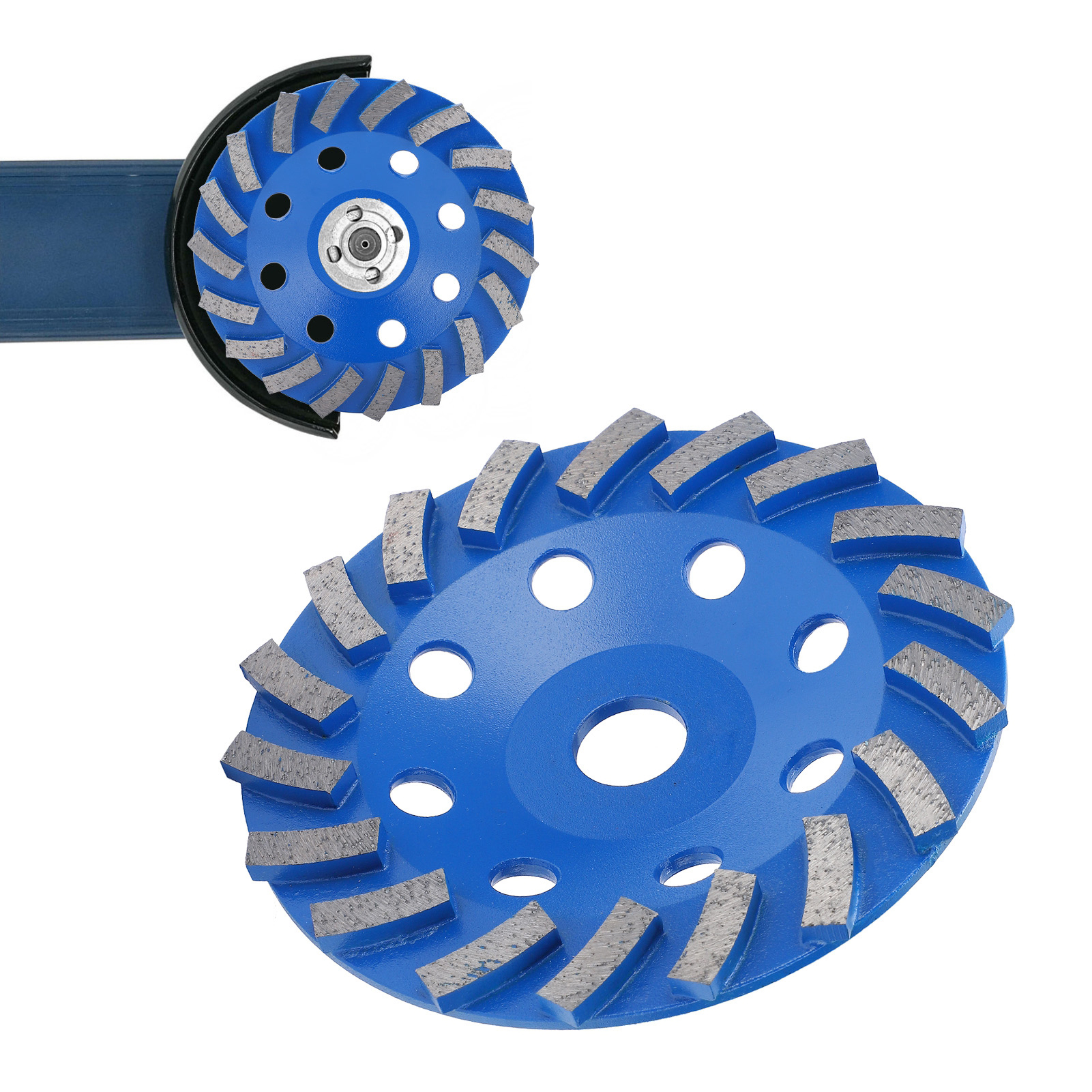 Diamantschleifblöcke, Schleifscheiben Für Beton Und Zement, Schleifköpfe Für Metalle, Blau, 150 Mm, Körnung 30