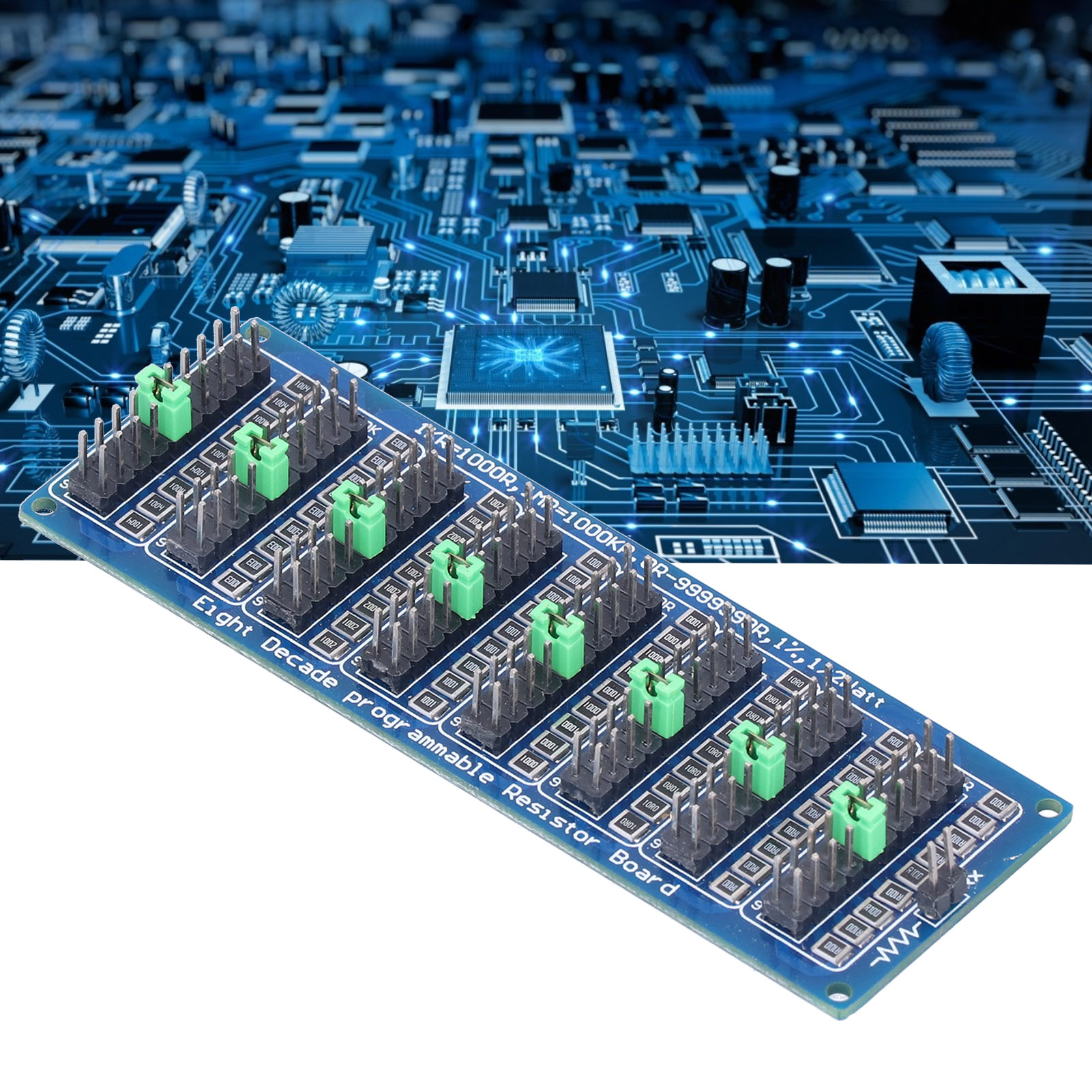 Programmierbare Widerstandsplatine 0,1 Ω – 9.999.999 Ω, Achtsegmentanzeige, Genauigkeit 0,1 Ω, 200 V