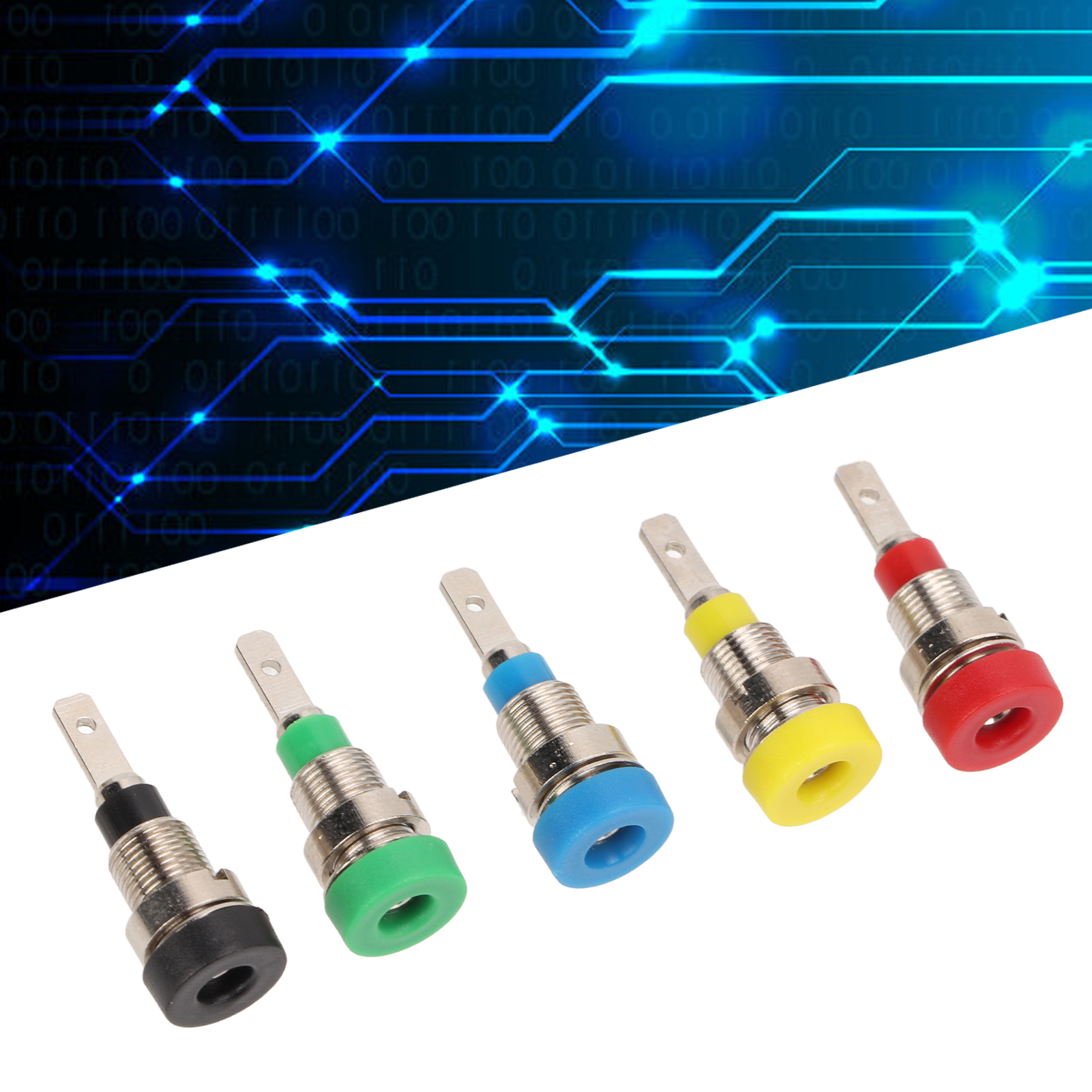 Hochwertiger 2-mm-bananenstecker J.40004 Aus Vollkupfer, 2-mm-panelstecker Mit 8-mm-panelöffnung, Verkauft In Zweierpackungen (rot, Schwarz, Gelb, Blau Und Grün).