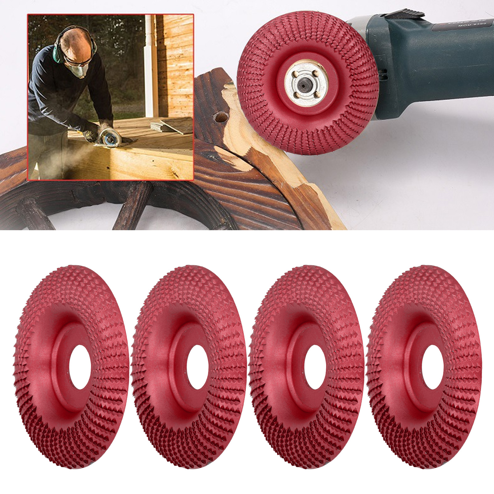 16-mm-schleifscheibe Für Winkelschleifer Zur Holzbearbeitung, Bordeauxrot, Zum Schärfen Und Polieren.