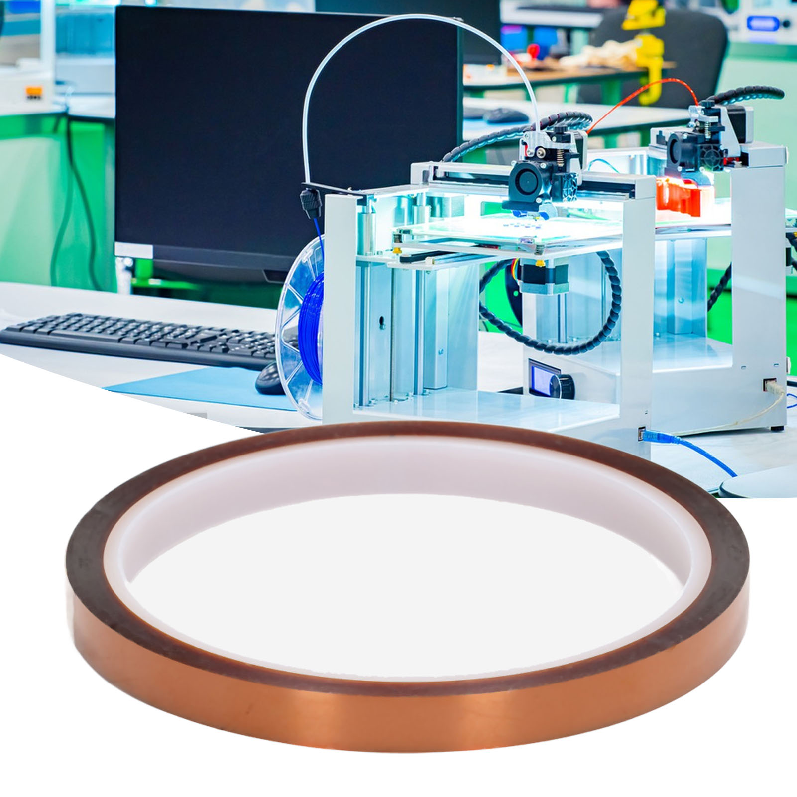 Antistatisches Und Hochtemperaturbeständiges Klebeband (hochtemperaturbeständiges Pi-pressgewebe), 8 Mm Breit, Wird In 5er-packungen Verkauft.