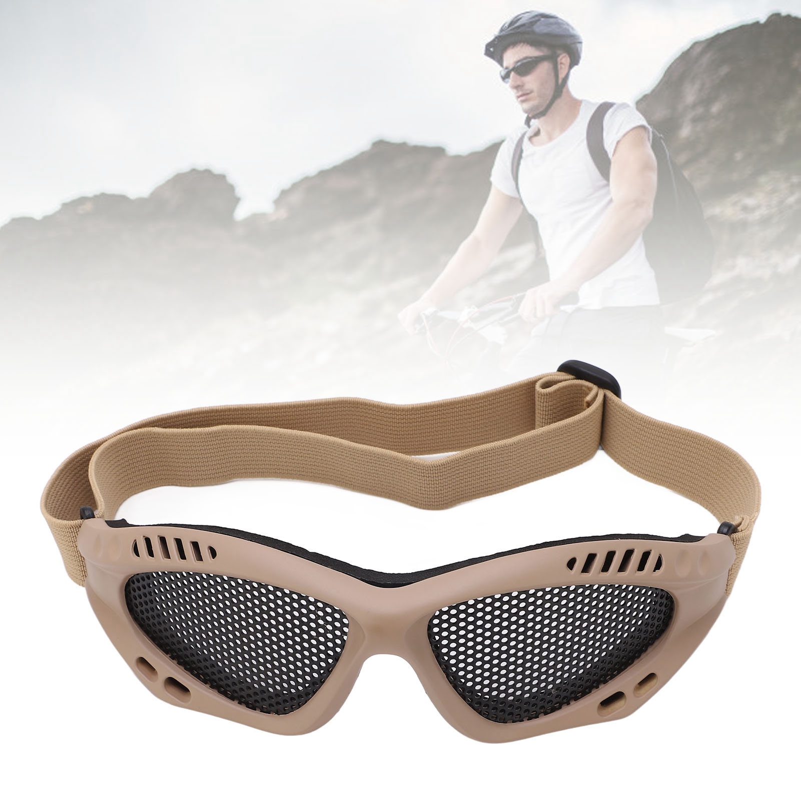 Stoßfeste Schutzbrille Mit Metallgewebe Und -bändern + Aufbewahrungsbeutel