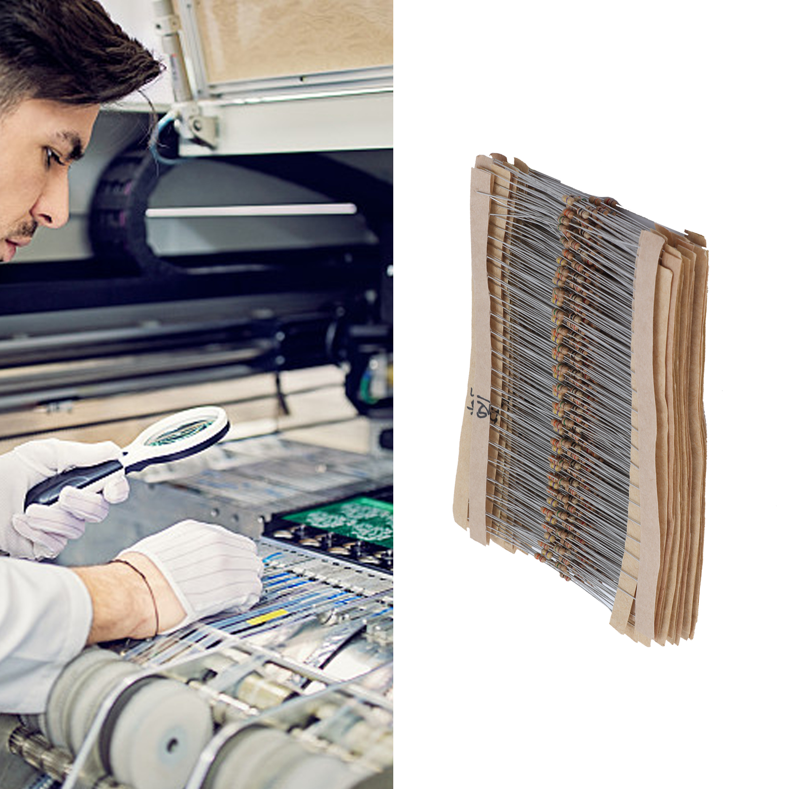 Set Mit 600 5% Kohleschichtwiderständen Von 10 Ω Bis 1 Mω, 1/6 W, 30 Verschiedenen Werten, Verpackt In Einem Beutel.