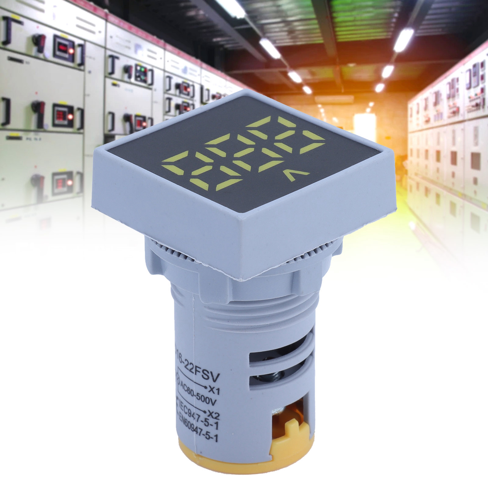 Ad16-22fsv 60500v Ac Mattierte Frontplatte Spannungsanzeigeleuchte Gelb
