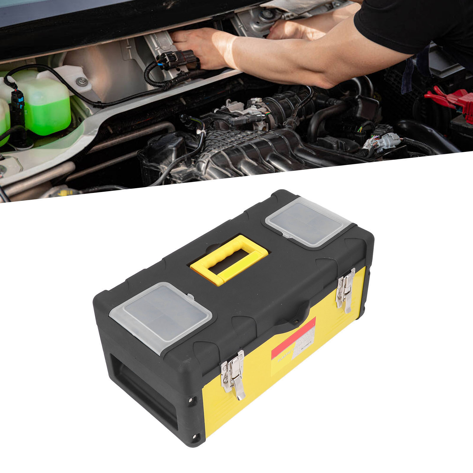 Großer, Tragbarer Werkzeugkasten, Aufbewahrungsbox Für Eisenwaren Und Elektrogeräte Aus Kunststoff Und Eisen, Aufbewahrungsbox Für Kunststoff-reparaturwerkzeuge, Auto-aufbewahrungsbox Sk-1159-19