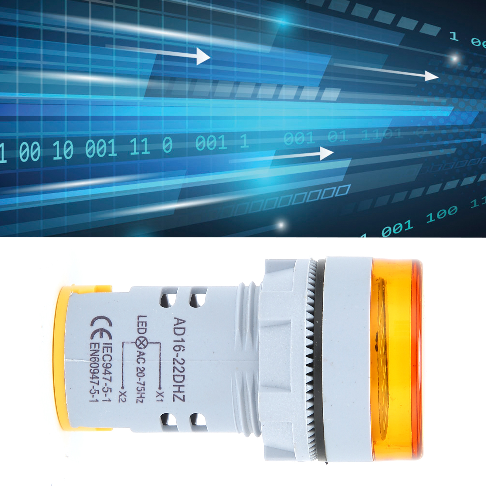 Runde Netzfrequenzanzeigeleuchte Ad16-22dhz (2075hz, Gelb)