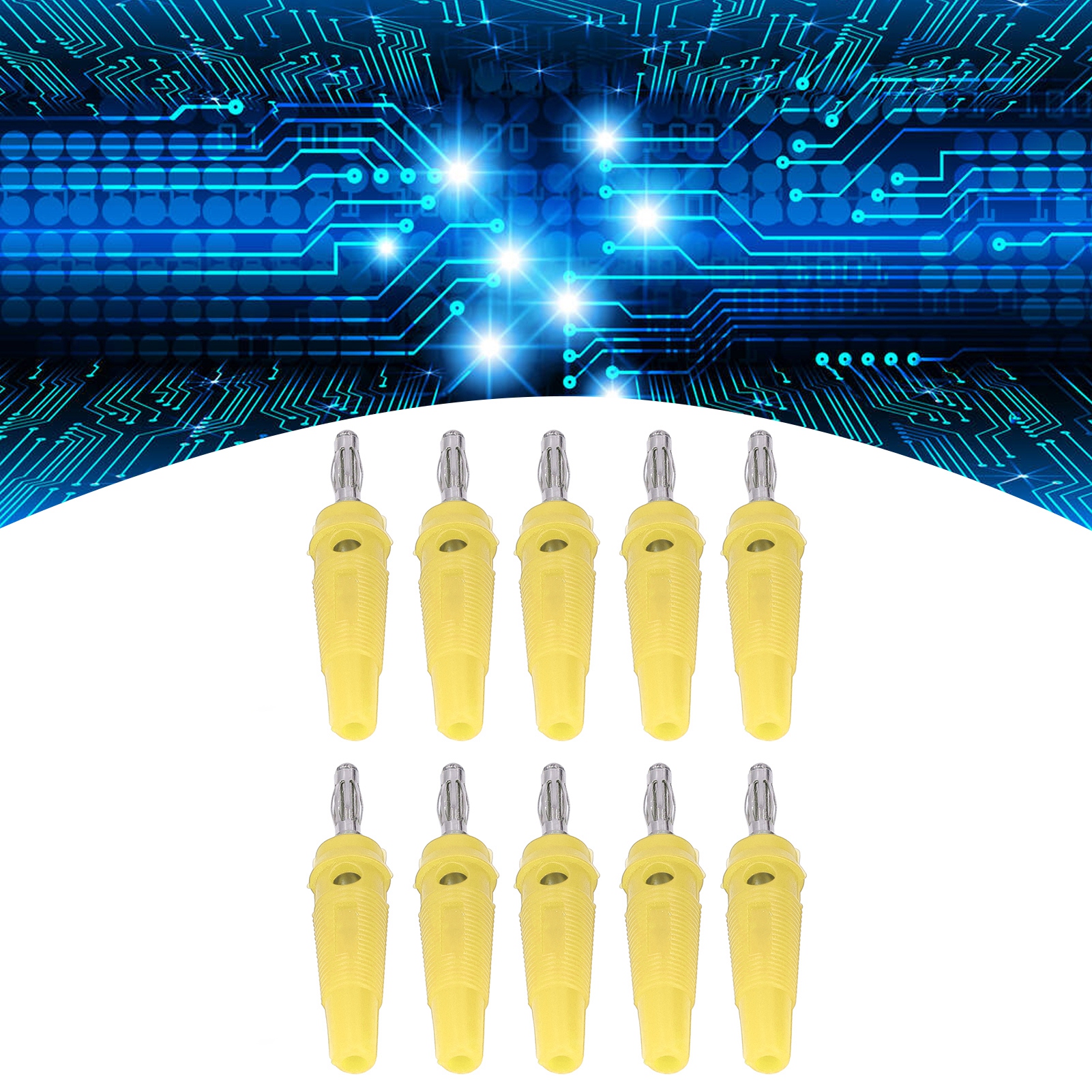 4-mm-bananenstecker, Laternenform, Kupferlegierungsdraht, Lötfreier Stecker Aus Weichgummi, Gelb