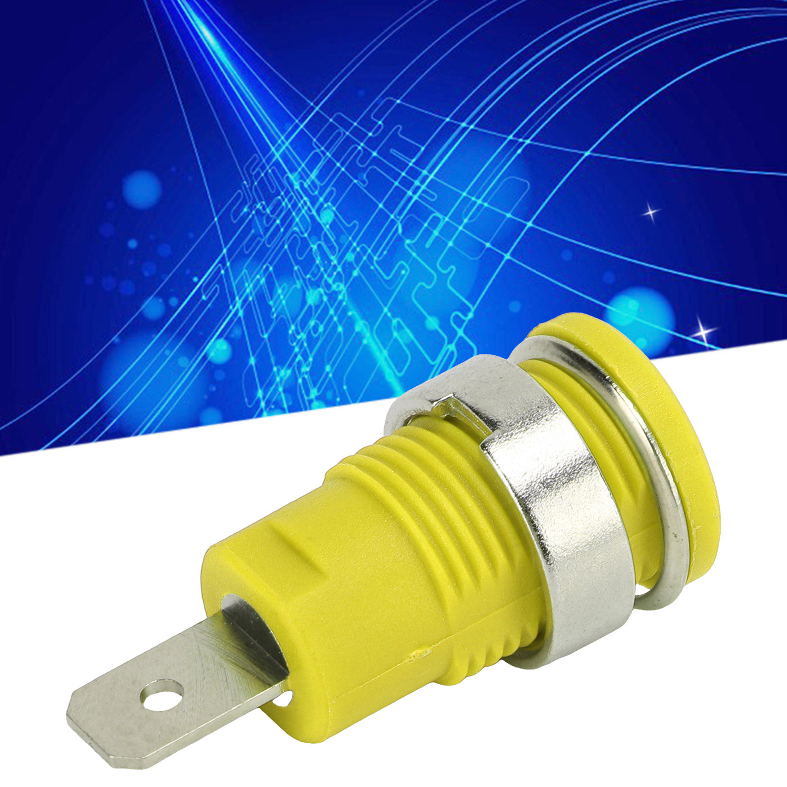 24.210 Bananenstecker 4 Mm, Reines Metallisches Kupferpanel, Weiblicher Stecker, Bananenkopf, Klemmenblock, Steckerzubehör, Gelb.