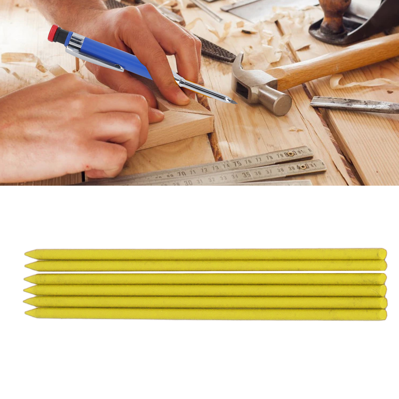 Verkauft In 6er-packungen. Hb 2,8 Mm Zimmermannsbleistiftminen, Geeignet Für Druckbleistifte, Holzkonstruktionen, Langlebige Gelbe Mine.