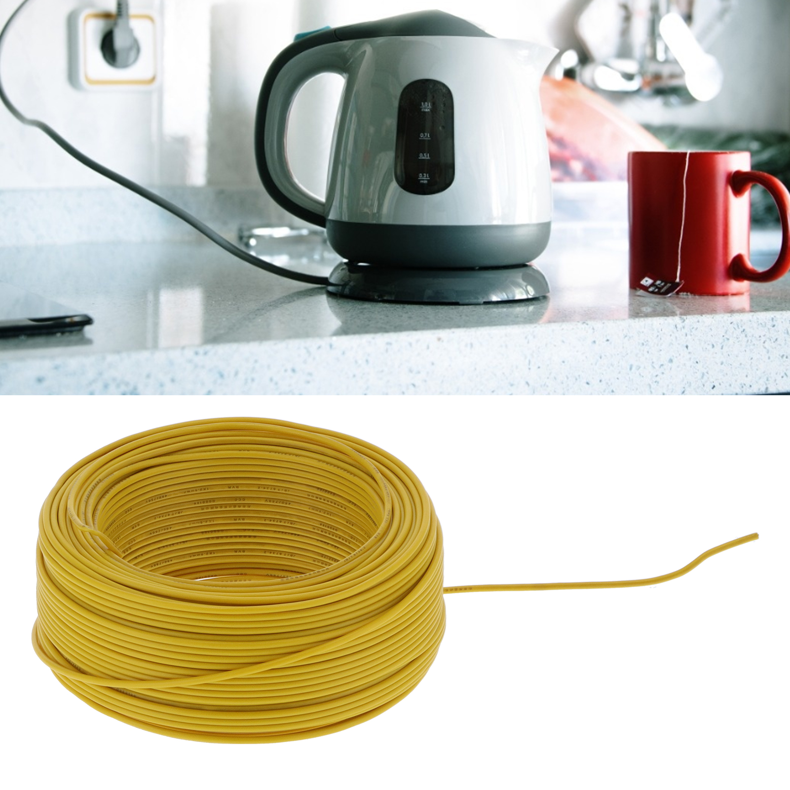 100 M Bvr-12,5 Flexibles Kabel, 19 Adern, Gelbes Reinkupfer Mit Pvc-isolierung