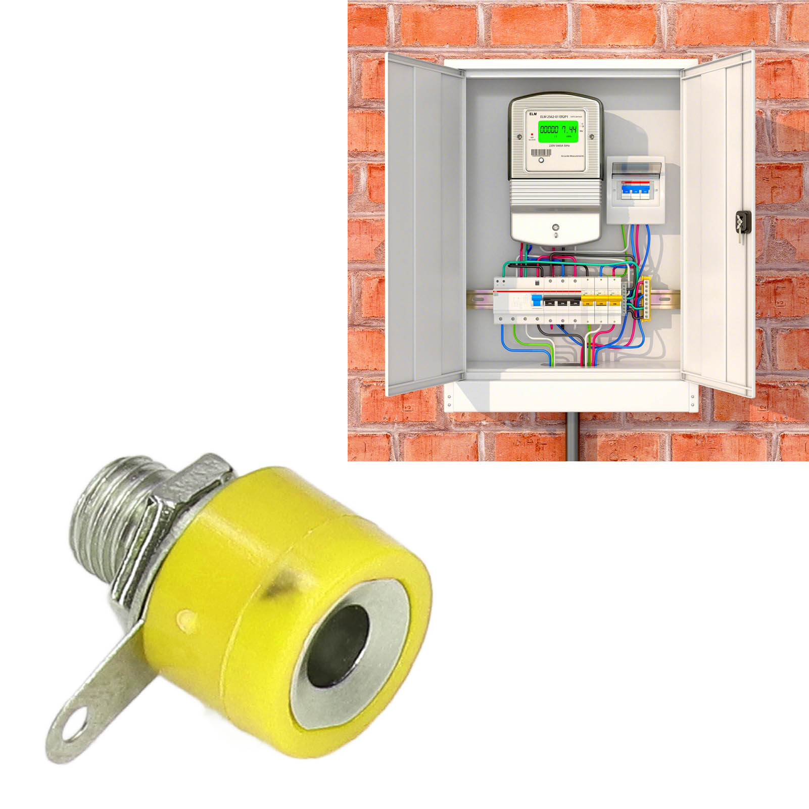 Kreuzförmiger Stecker Mit 4-mm-bananenstecker Und Neuem Gelben Kupfermaterial