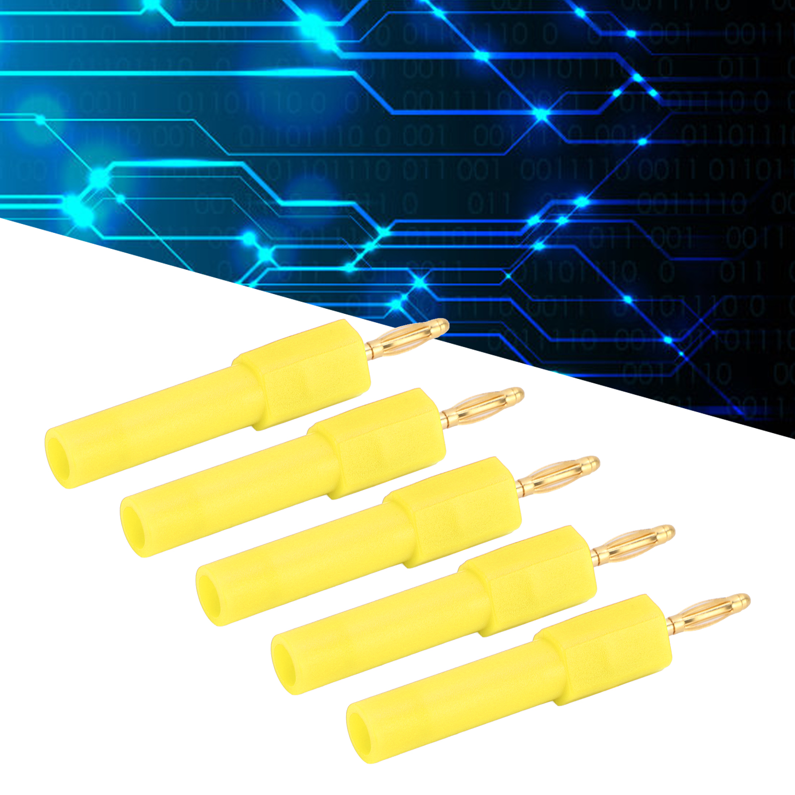 J.20011 Adapter, 2 Mm Stecker Auf 4 Mm Buchse, Bananenstecker, Verkauft In 5er-packs (gelb)