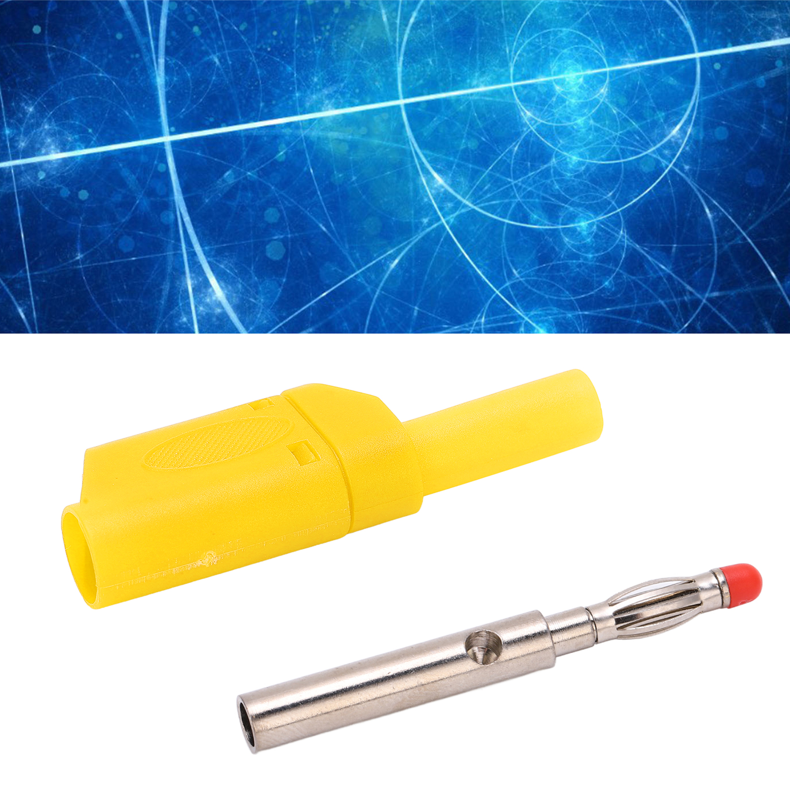4,0-mm-sicherheitsbananenstecker, Spritzgegossene, Isolierte Buchse Aus Reinem, Vernickeltem Kupfer, Zubehör Für Kontrollleuchte 22.160 21.430 Gelb