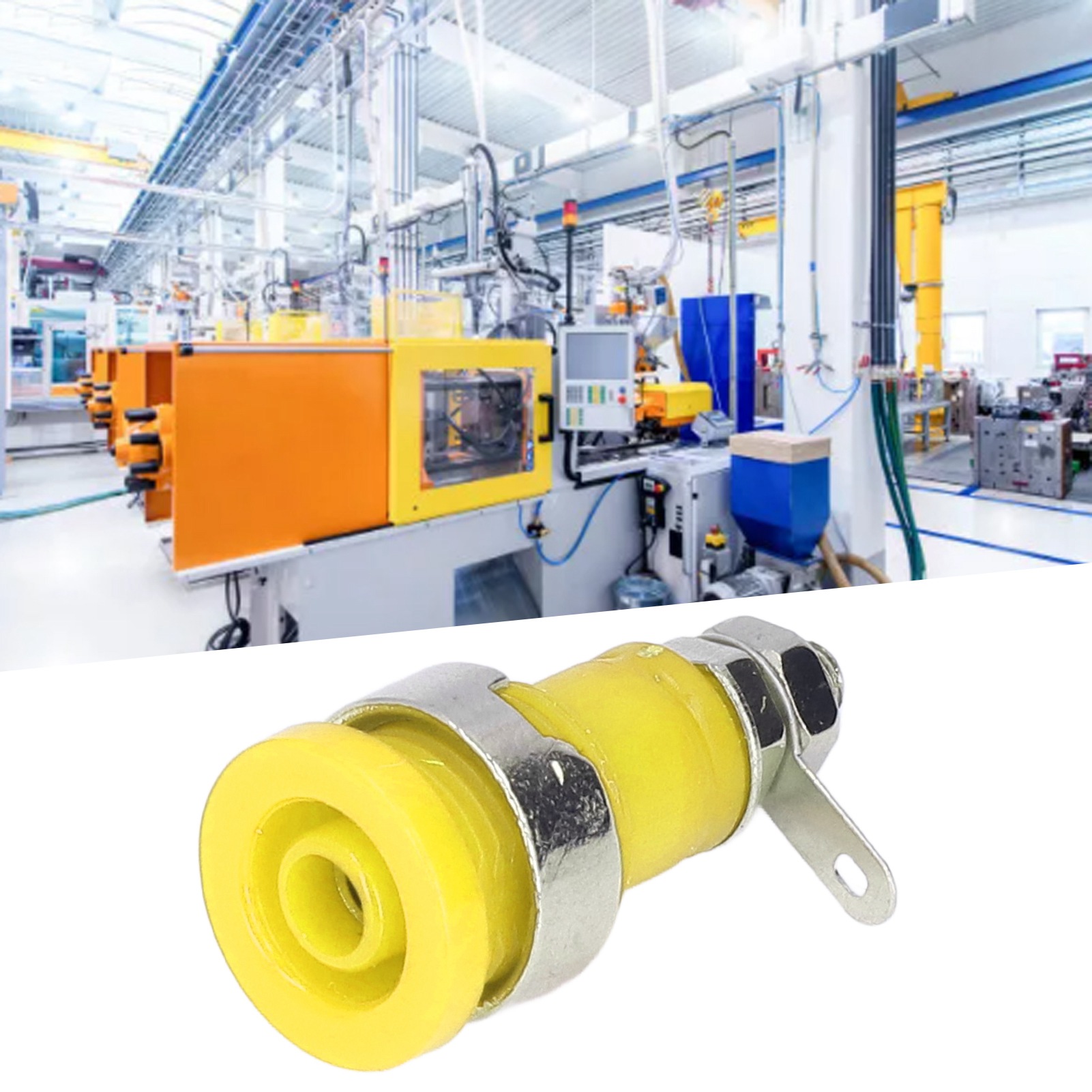 4-mm-bananenstecker Für Sicherheitsarmaturenbretter, Reine Kupferanschlüsse, Gelb.