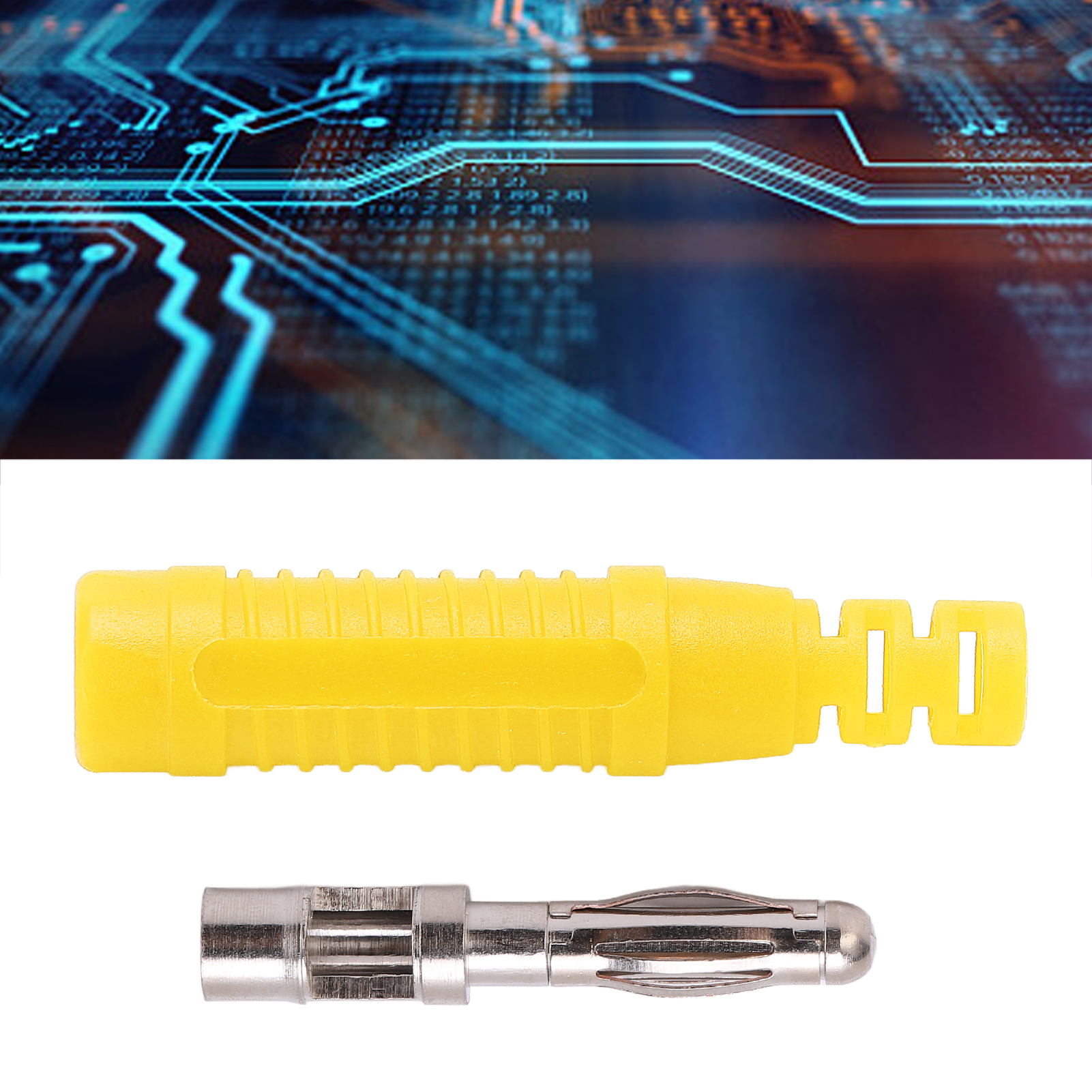 Gelber Männlicher Zubehörstecker Mit Spritzgegossenem Stift, 4-mm-bananenstecker Für Laterne