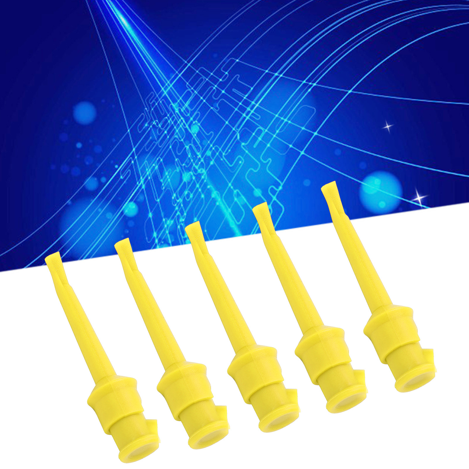 J.30007 Prüfhaken, Geschweißter Prüfhaken, Nylon/kupfer, Schnellprüfclip, Prüfhaken, Einzelner Gelber Haken.