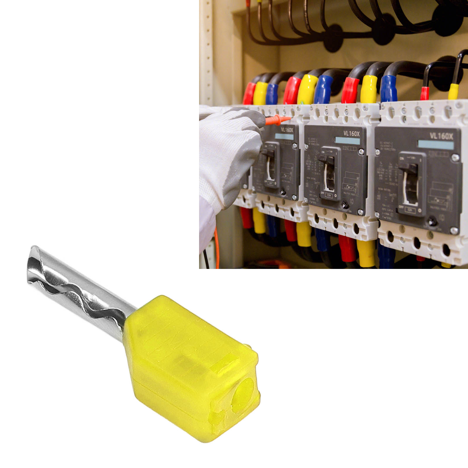 Zubehör Für Lehrmittel: 4 Mm Quadratischer Hohlbananenstecker, Gelb Vernickelter Reinkupfer-anschlussstecker