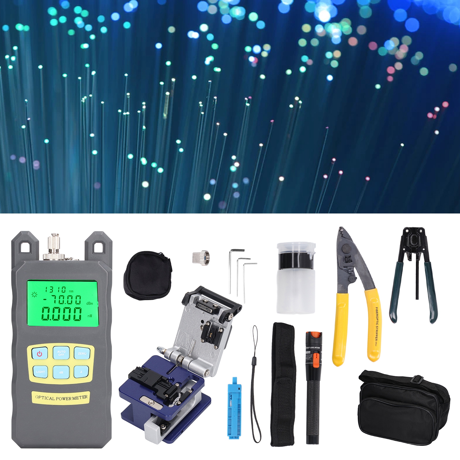 15-teiliges Glasfaser-werkzeugset Inklusive Eines Optischen Durchflussmessers Dxp-20b.