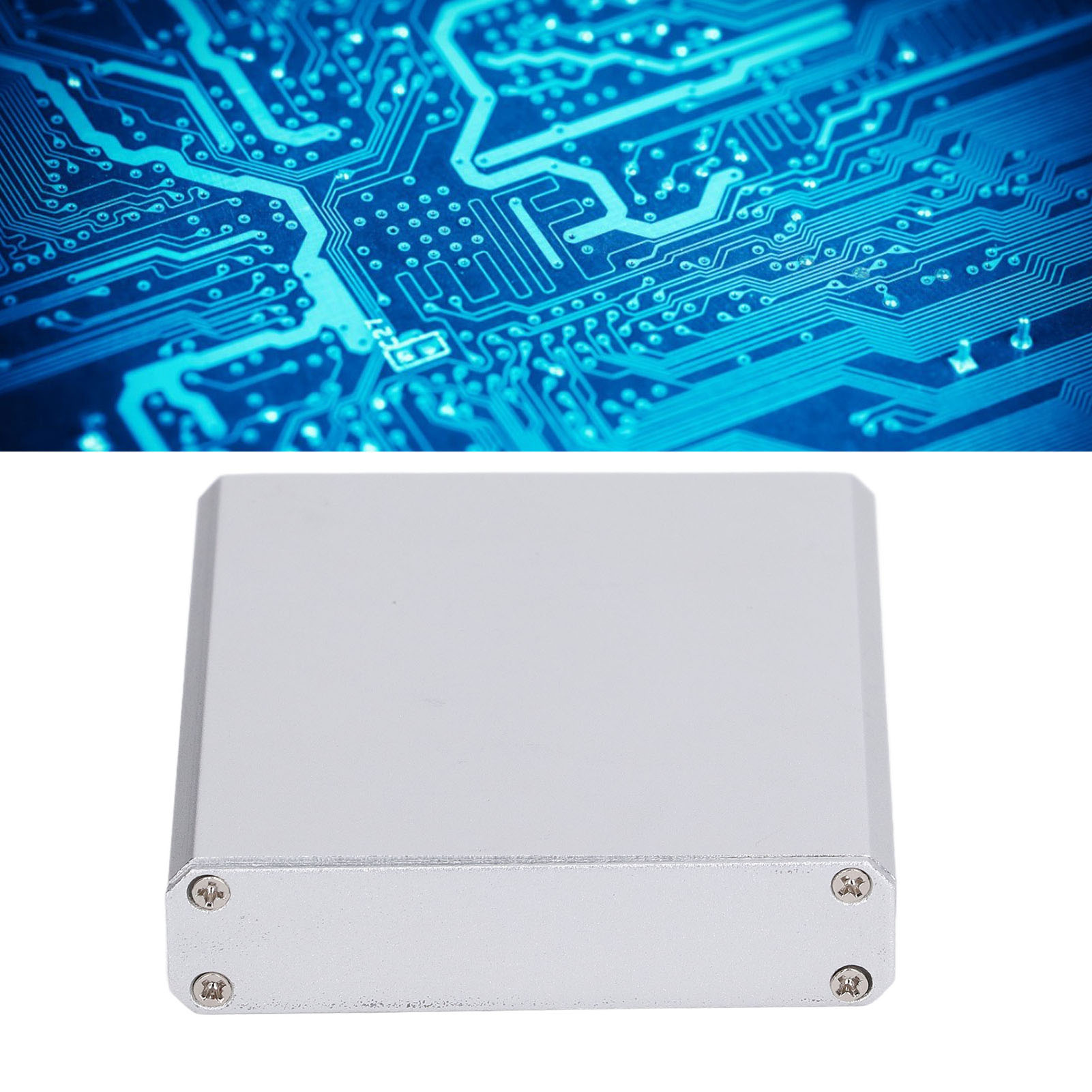 Kompakte Silberne Aluminium-anschlussdose 16 X 67 X 75 Mm, Gehäuse Aus Aluminiumlegierung, Aluminiumprofilgehäuse, Aluminium-gprs-gehäuse