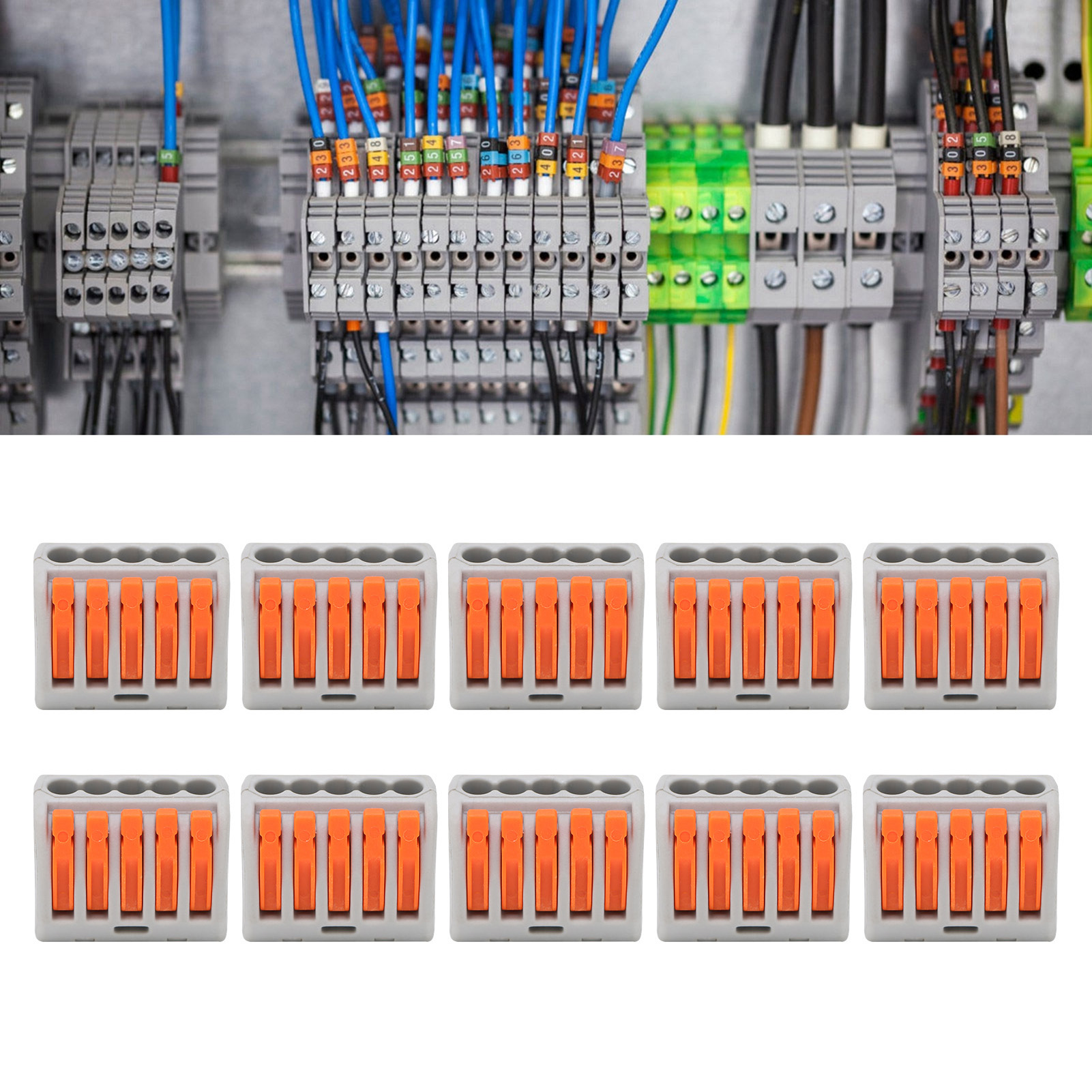Packung Mit 10 Pct215 Schnellverbindern, Flexiblen Und Starren Parallelverbindern, Splittern, Drahtverbindern, Klemmenblöcken