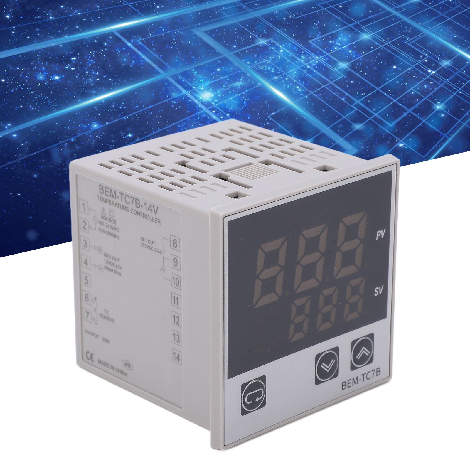Berm Halbleiter-temperaturregler, Pid-temperaturregler 100-240v Ac Bem-tc7b-14v