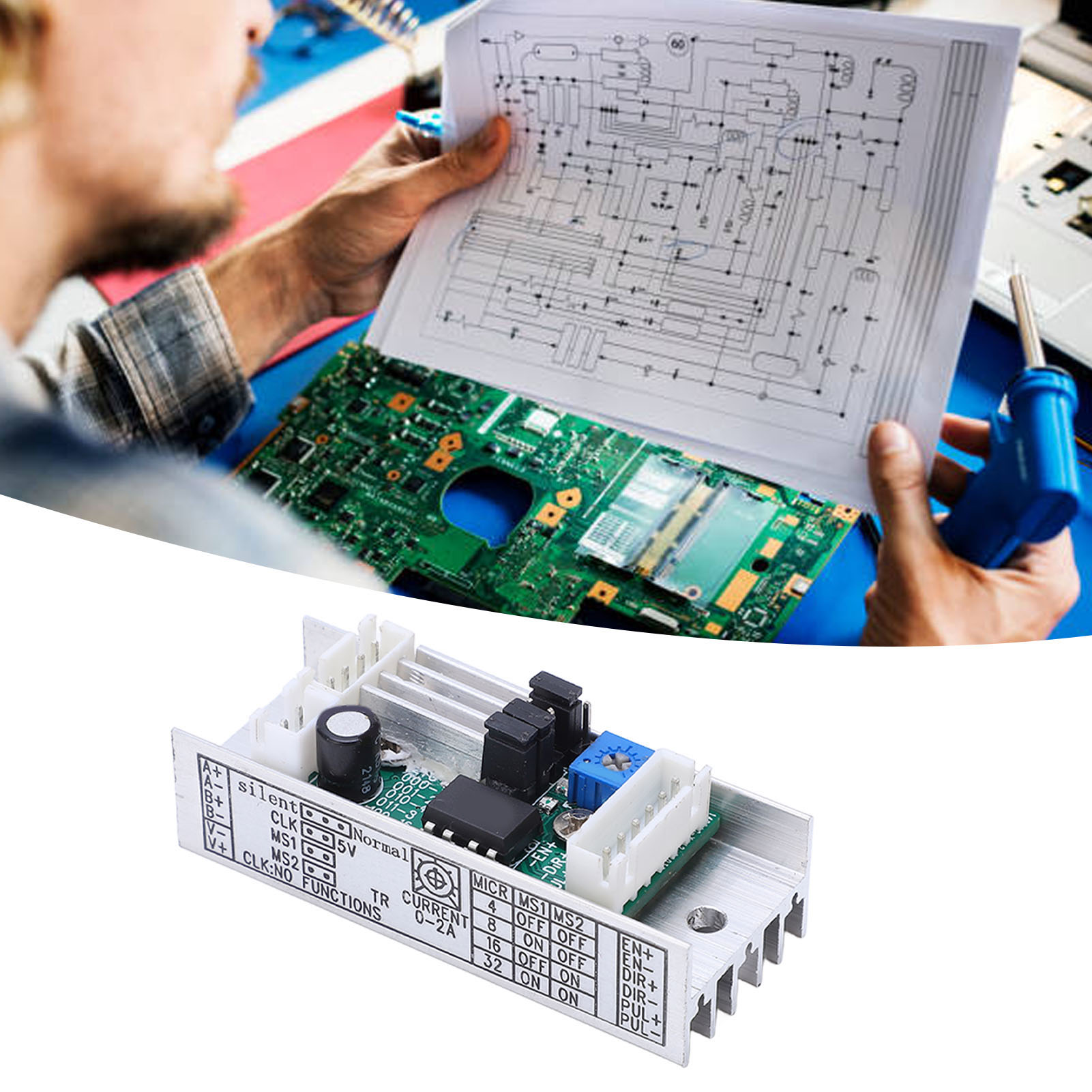 Kleiner Schrittmotorcontroller Mit Standardschnittstelle Für Einfache Verdrahtung Und Hohe Präzision.