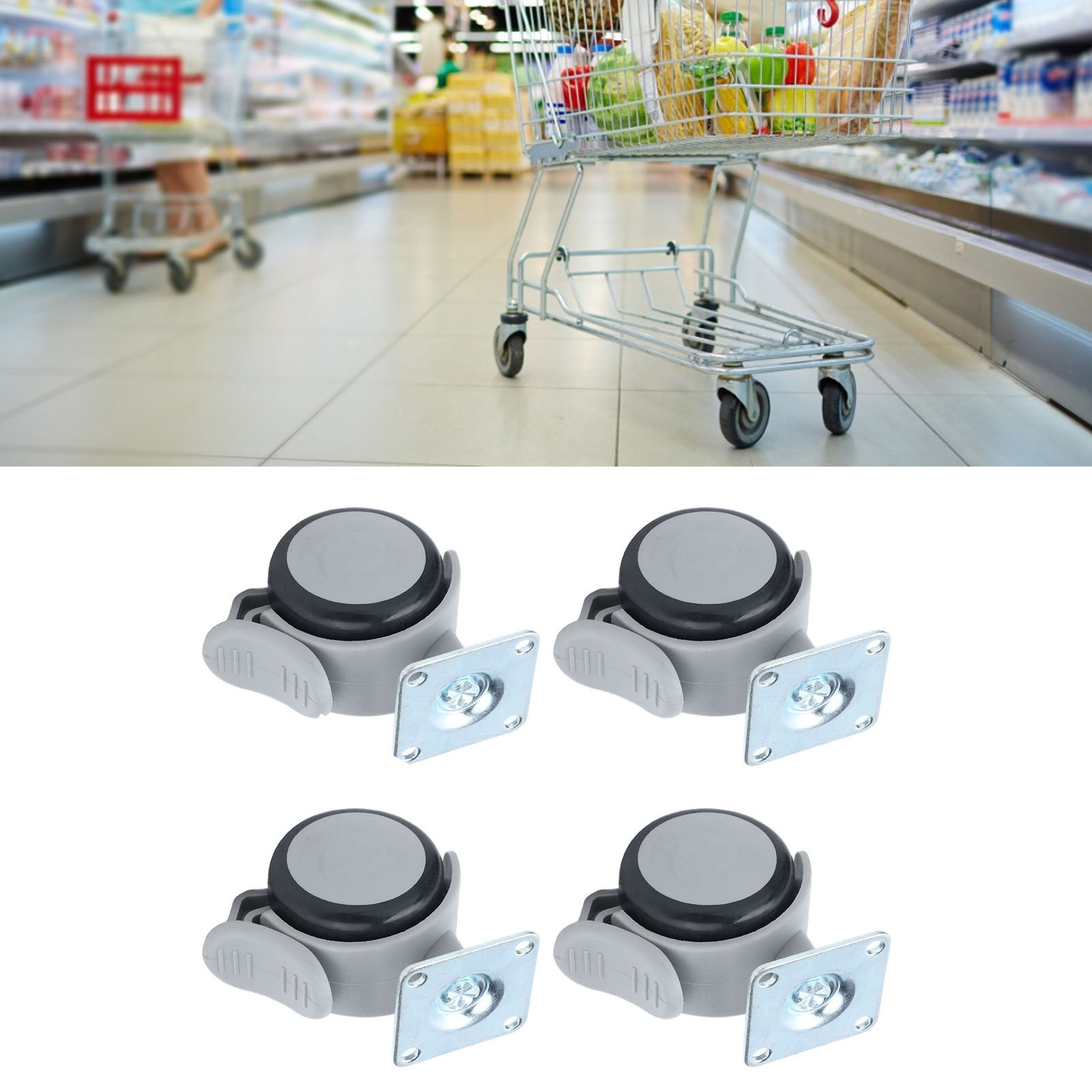 5 Cm (2 Zoll) Doppelschwenkrad Mit Vier Löchern Und Flachbremse, Für Sessel Oder Sofa.