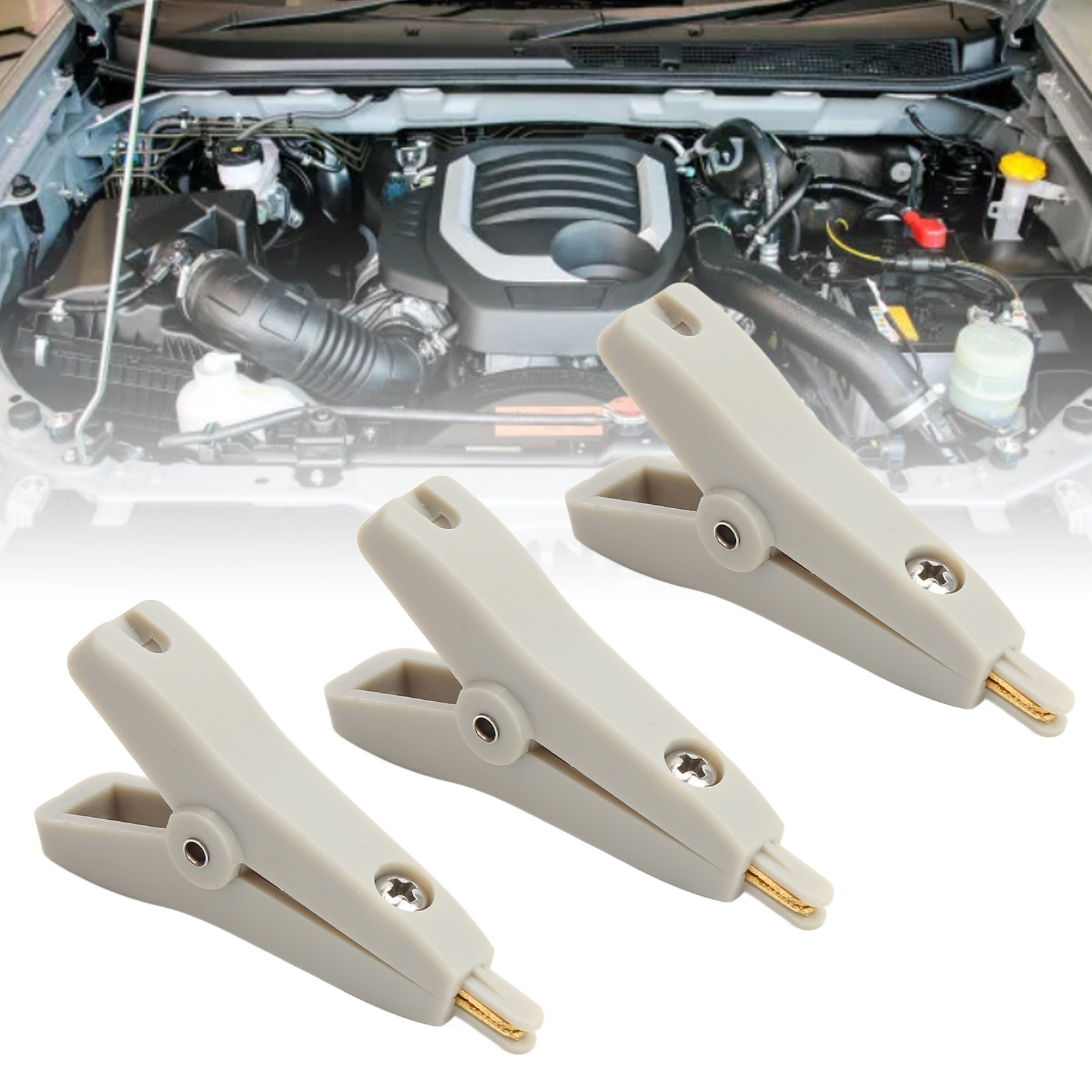 J.60034 Kelvin Krokodilklemmen, Positive Und Negative Testklemmen, Zweistufige Elektronische Testklemmen, Vergoldete Messinganschlüsse, 10 Stück Pro Packung, Grau.