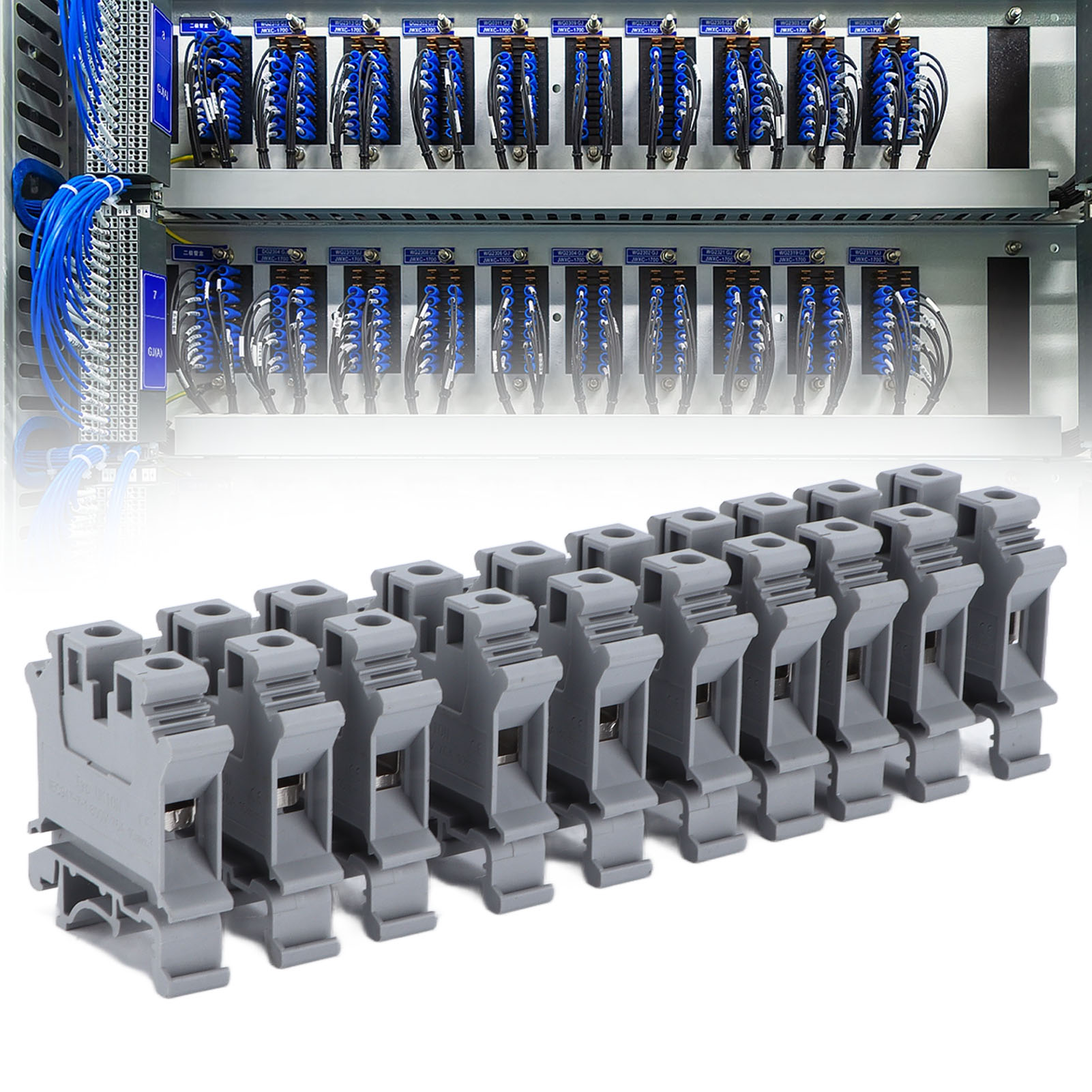Berm/belme Uk-10n Schienen-klemmenblock Mit Befestigungsschraube, Flammhemmende, Kombinierte Spannungsanschlüsse Aus Reinkupfer, 10 Mm², 76 A/800 V