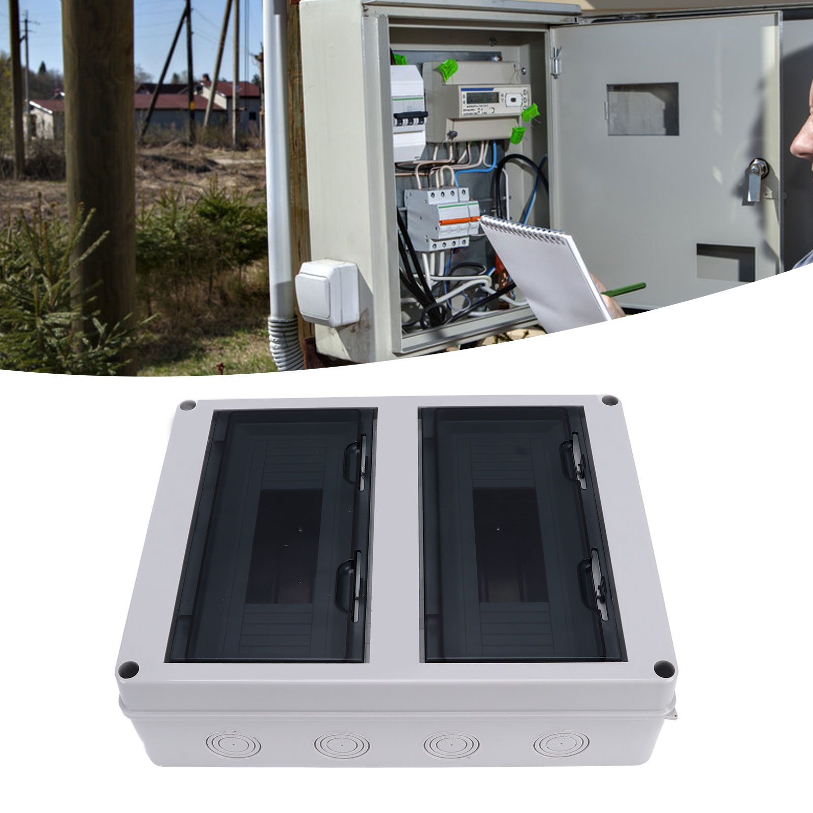Wasserdichter Hochspannungsverteilerkasten (24 W), Wasserdichter 24-kanal-außenverteilerkasten, Ip65-leistungsschalter, Kunststoff-anschlussdose Für Mcb-leistungsschalter