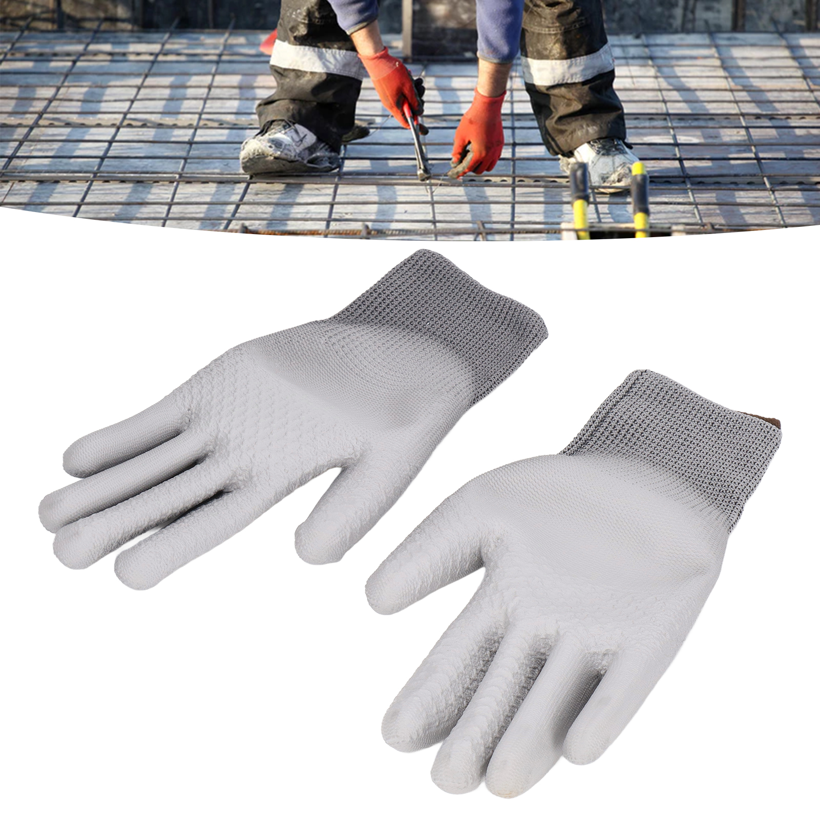 Xl-arbeitshandschuhe Aus Pu-gummi Mit Lederbesatz An Der Handfläche Und Ananas-muster. Rutschfest Und Extrem Abriebfest.