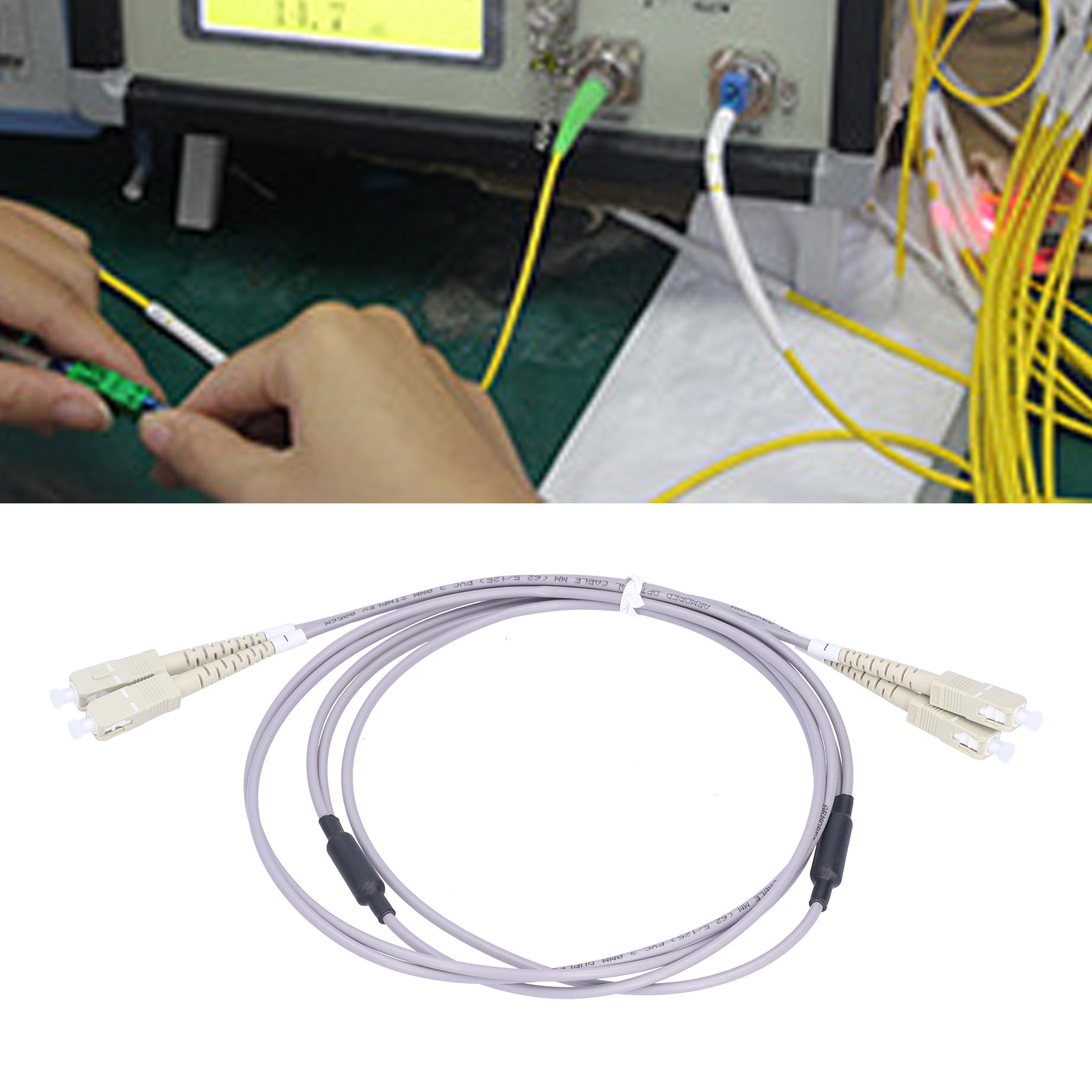 5 Meter Langes, Geschirmtes, Graues Sc/upc-sc/upc-doppelleiter-multimode-patchkabel, Glasfaser-patchkabel
