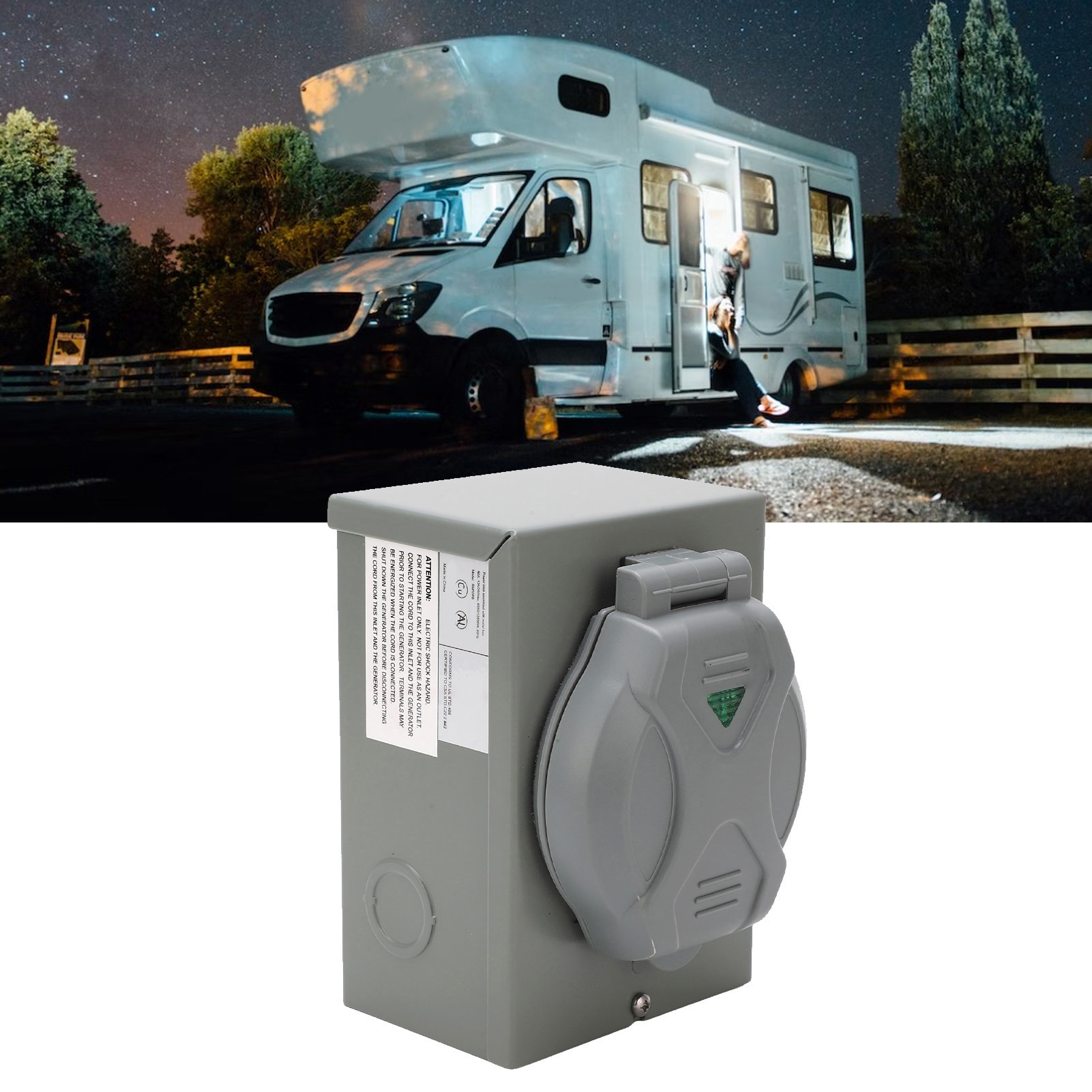 50-a-generator-stromanschlussdose, 125 V/250 V Ac, 12500 W, Wetterfest, Nema 3r, Für Außen-/generatorsteckdosen, Etl-exportzertifizierung, Rm50pb