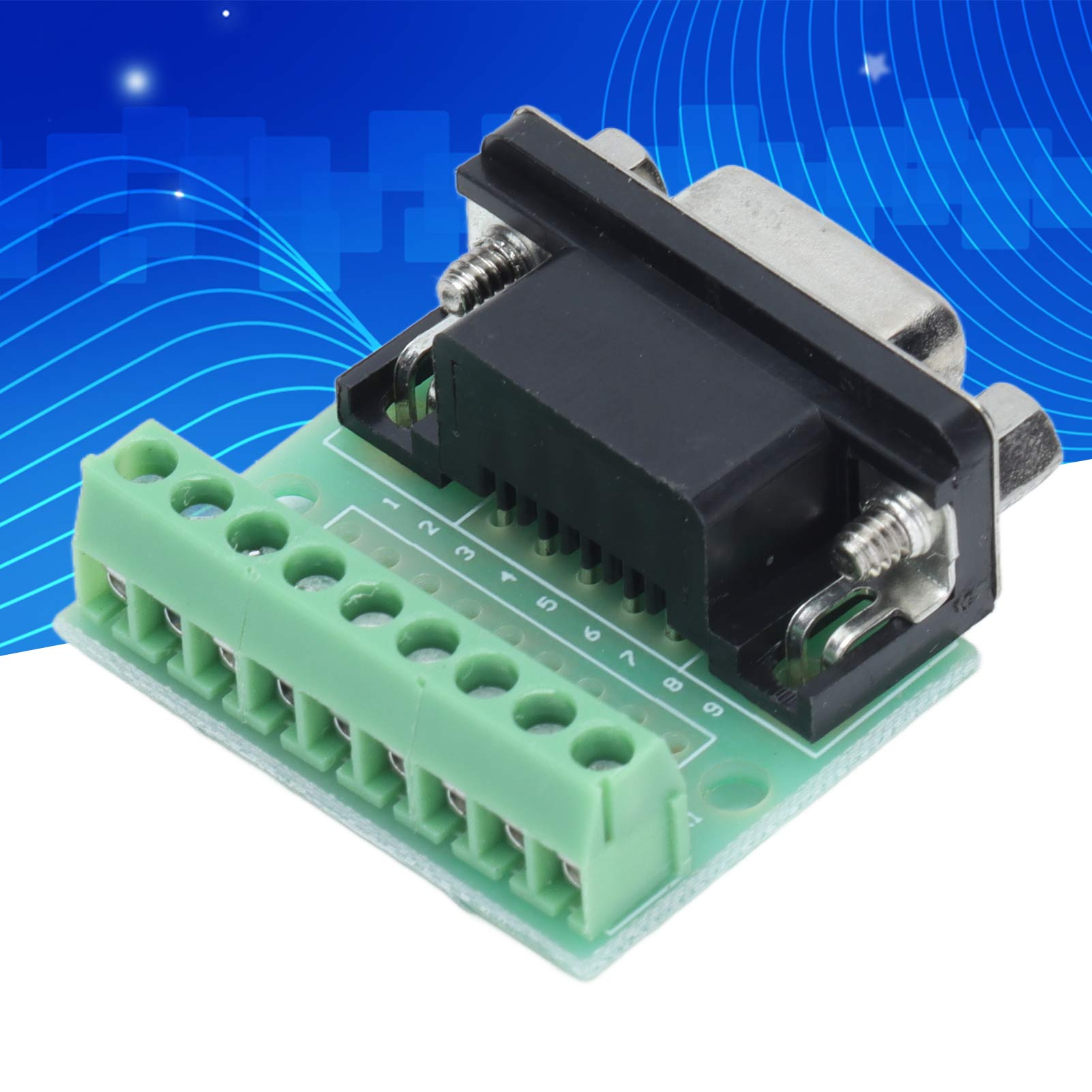 Db9-buchsenadapter-schraubklemmenblock, 9-loch-rs232/rs485-konverterplatine