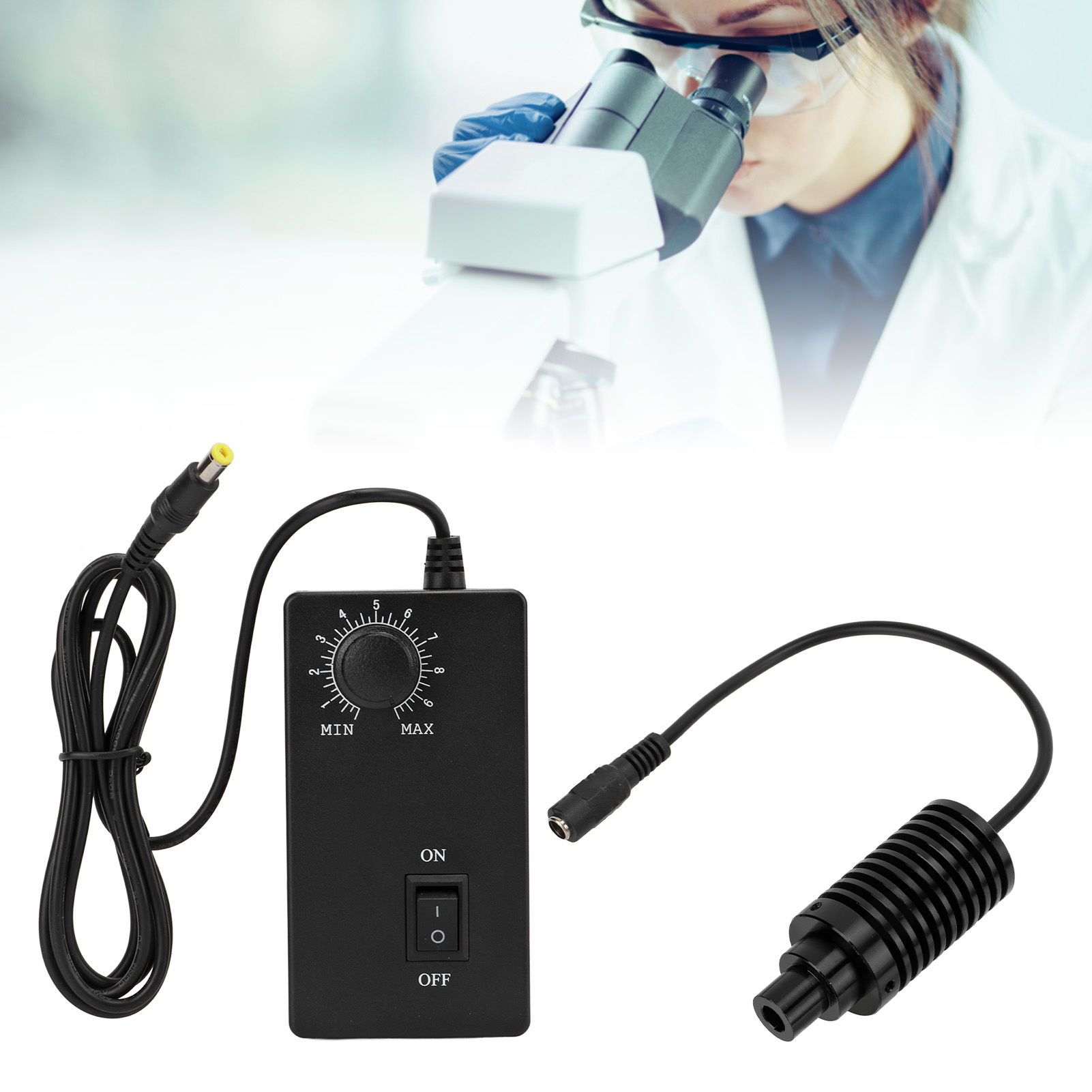 Led-scheinwerfer Für Mikroskope, Koaxiale Lichtquelle, Einstellbare Helligkeit, Ac100v-240v, Φ13mm, Europäischer Standard Grün.