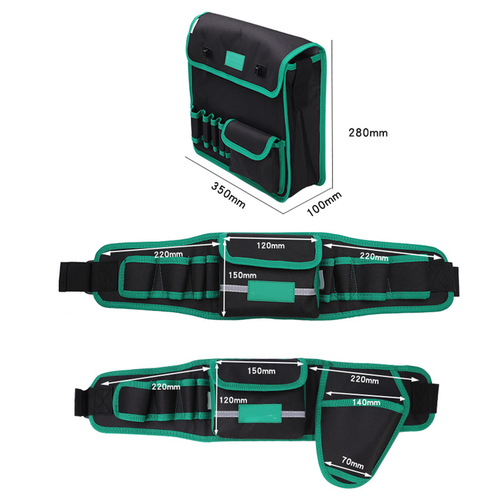 Tuosen Werkzeugtasche Für Elektriker Mit Großem Fassungsvermögen (fanion-/schultertasche/multifunktionale Wasserdichte Oxford-tasche/tasche Für Elektrobohrmaschinen/mitteltasche Mit Acht Fächern) 4311