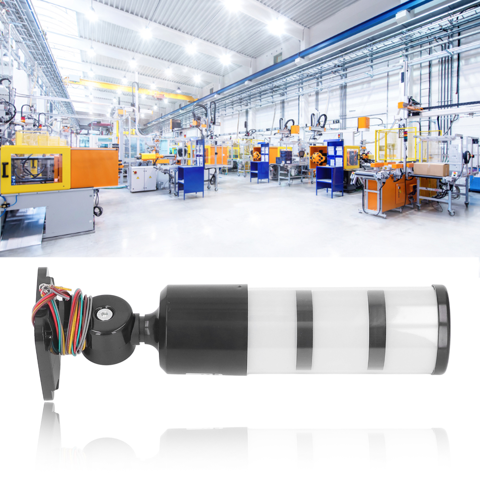 Berm® Dreilagige, Faltbare Led-warnleuchte Mit Akustischem Alarm Und Dauerlicht Für Industrielle Werkzeugmaschinen, 220 V Wechselstrom