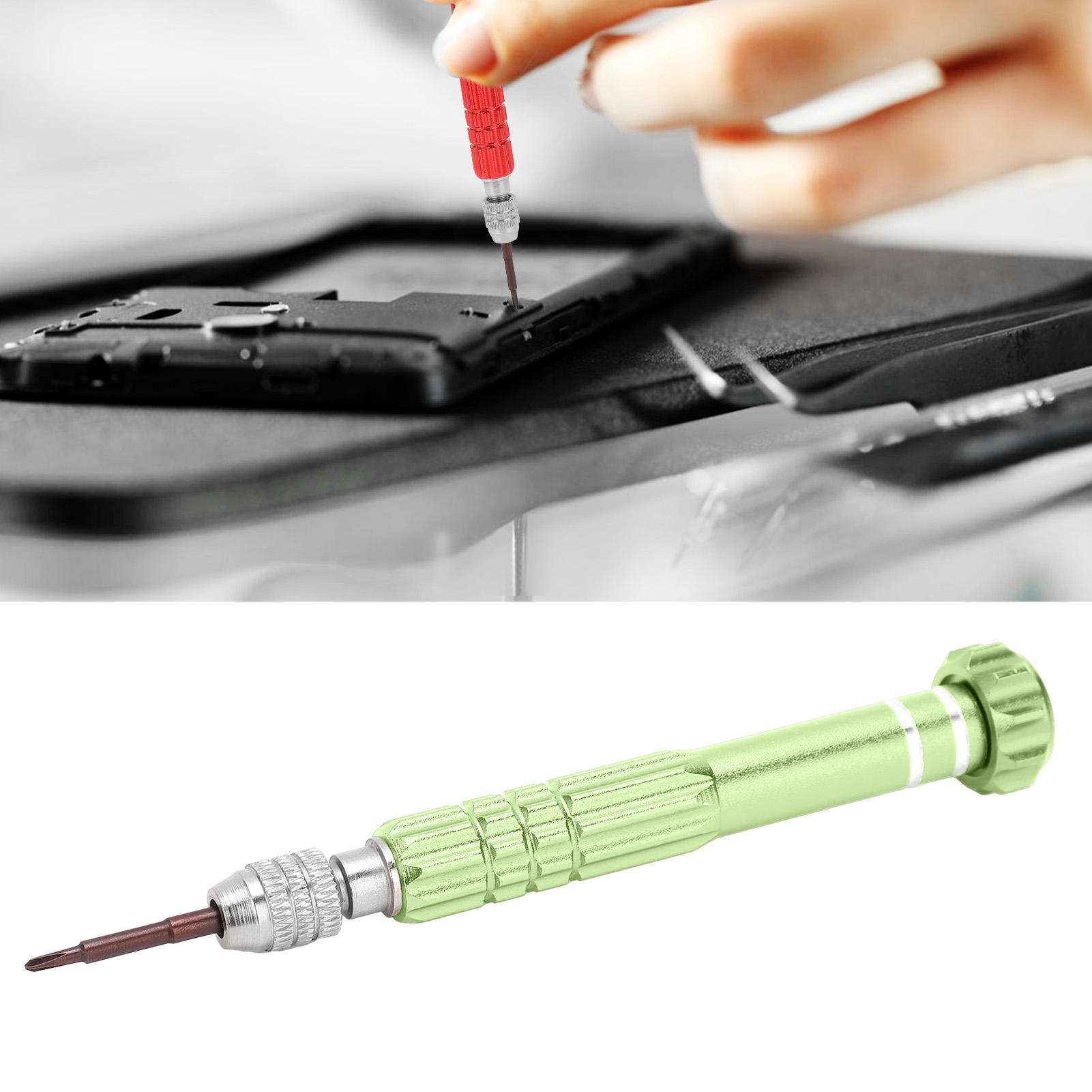 5-in-1 Handy-demontage- Und Reparaturwerkzeugset Aus Aluminiumlegierung Mit Schraubendreher (grün)
