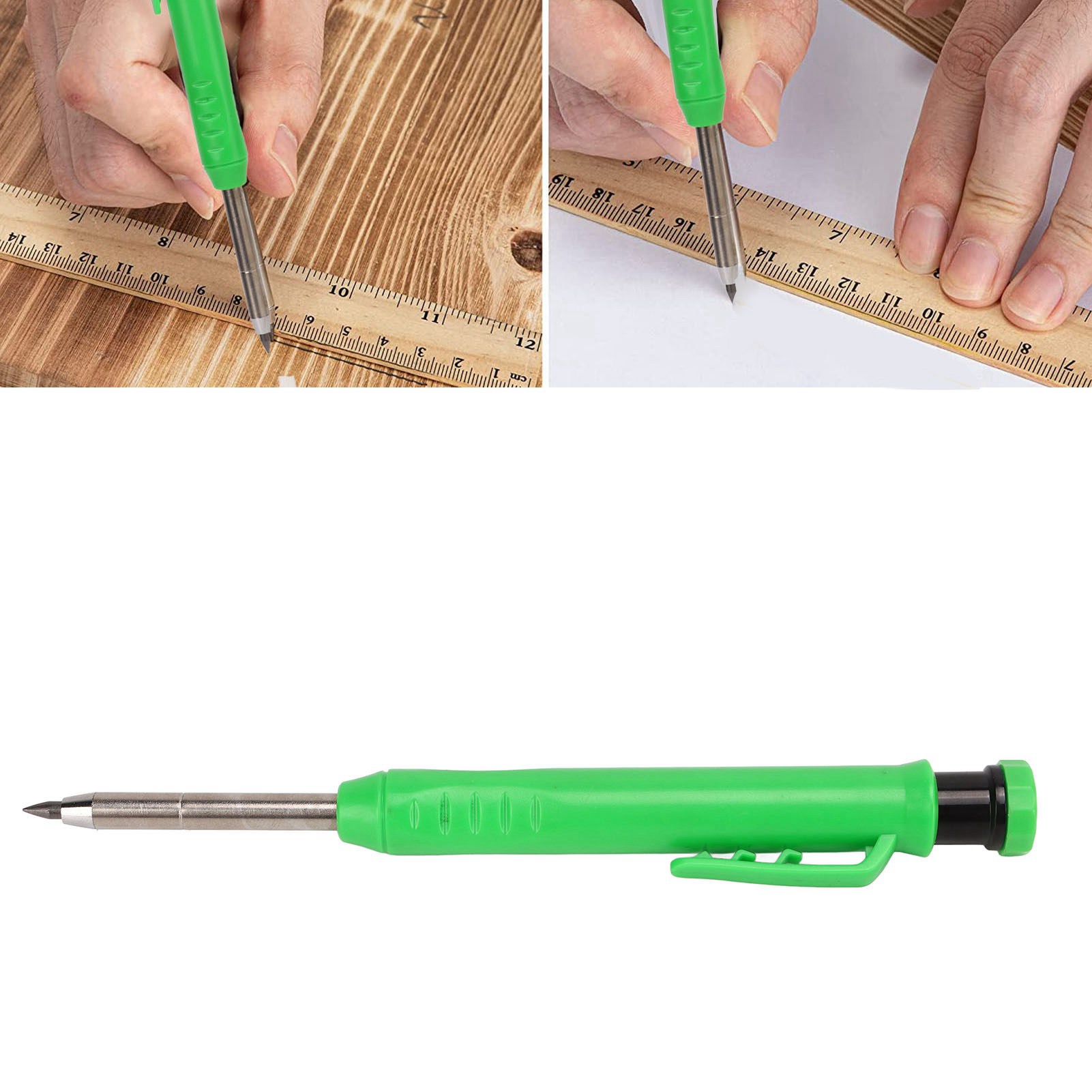 Zimmermannsbleistift-set Aus Massivholz Mit Langer Mine, Tiefem Loch, Mechanischer Struktur, Bleistift, Marker Und Linienzeichnungswerkzeugen Eingebauter Bleistiftspitzer Geeignet Für Zimmerleute, Sch